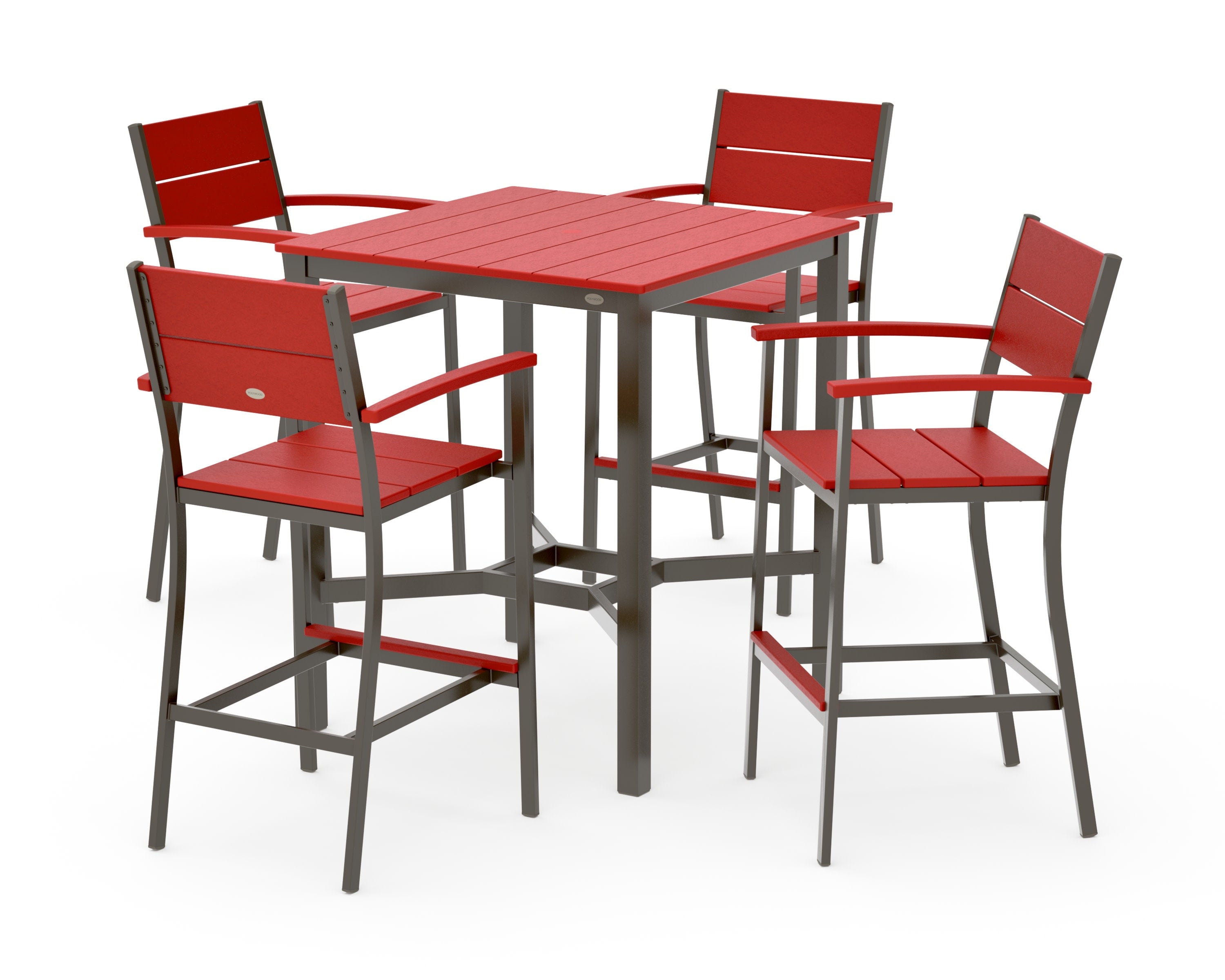 Main Street 5-Piece Bar Set in Bronze / Sunset Red