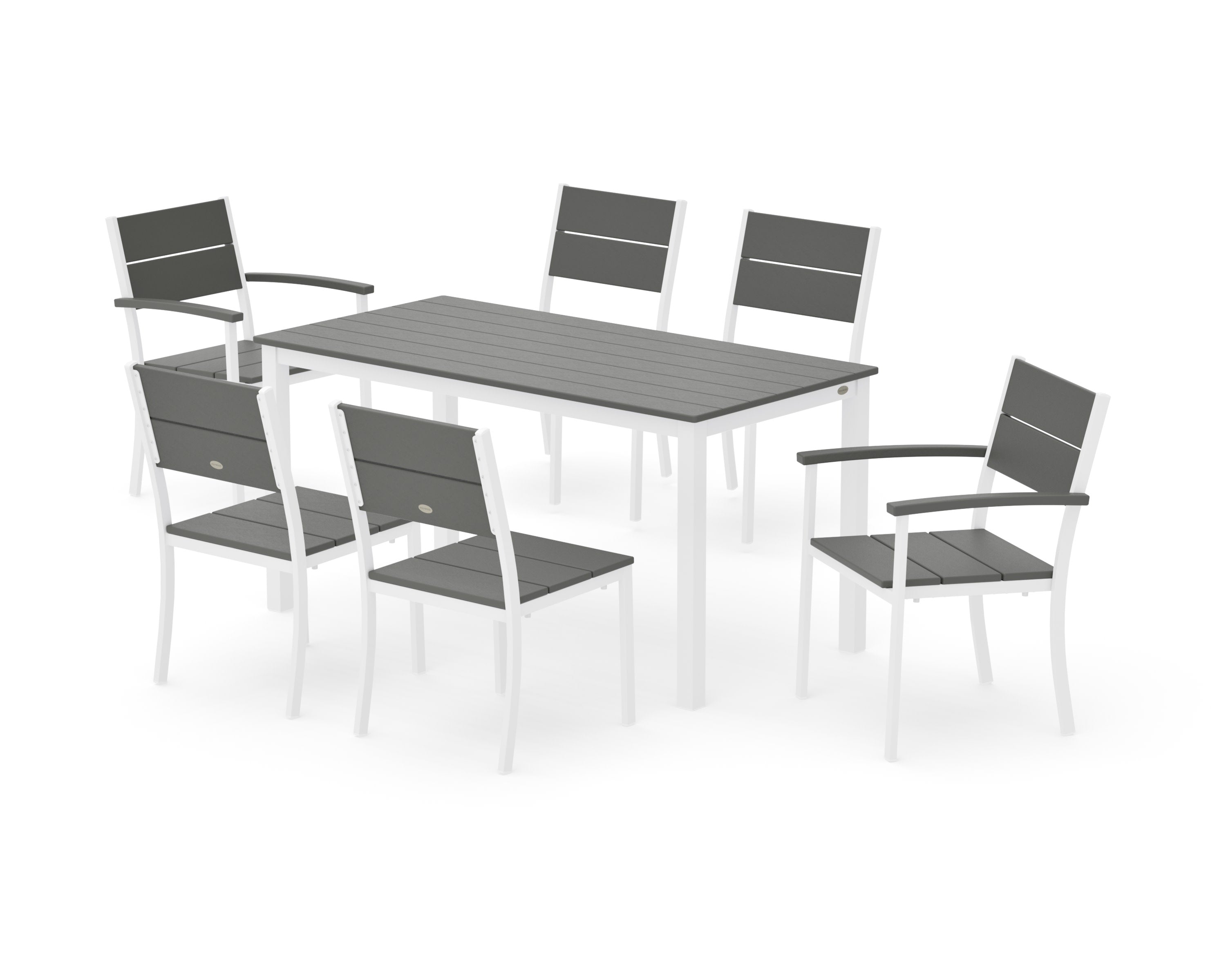 Main Street 7-Piece Dining Set in White / Slate Grey