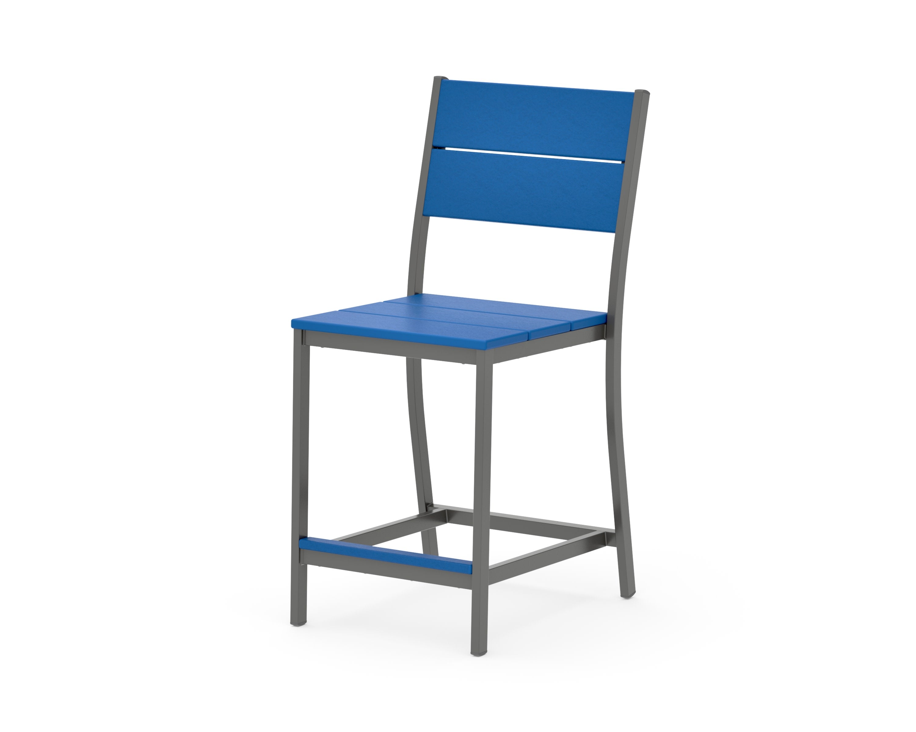 Main Street Counter Side Chair in Charcoal / Pacific Blue