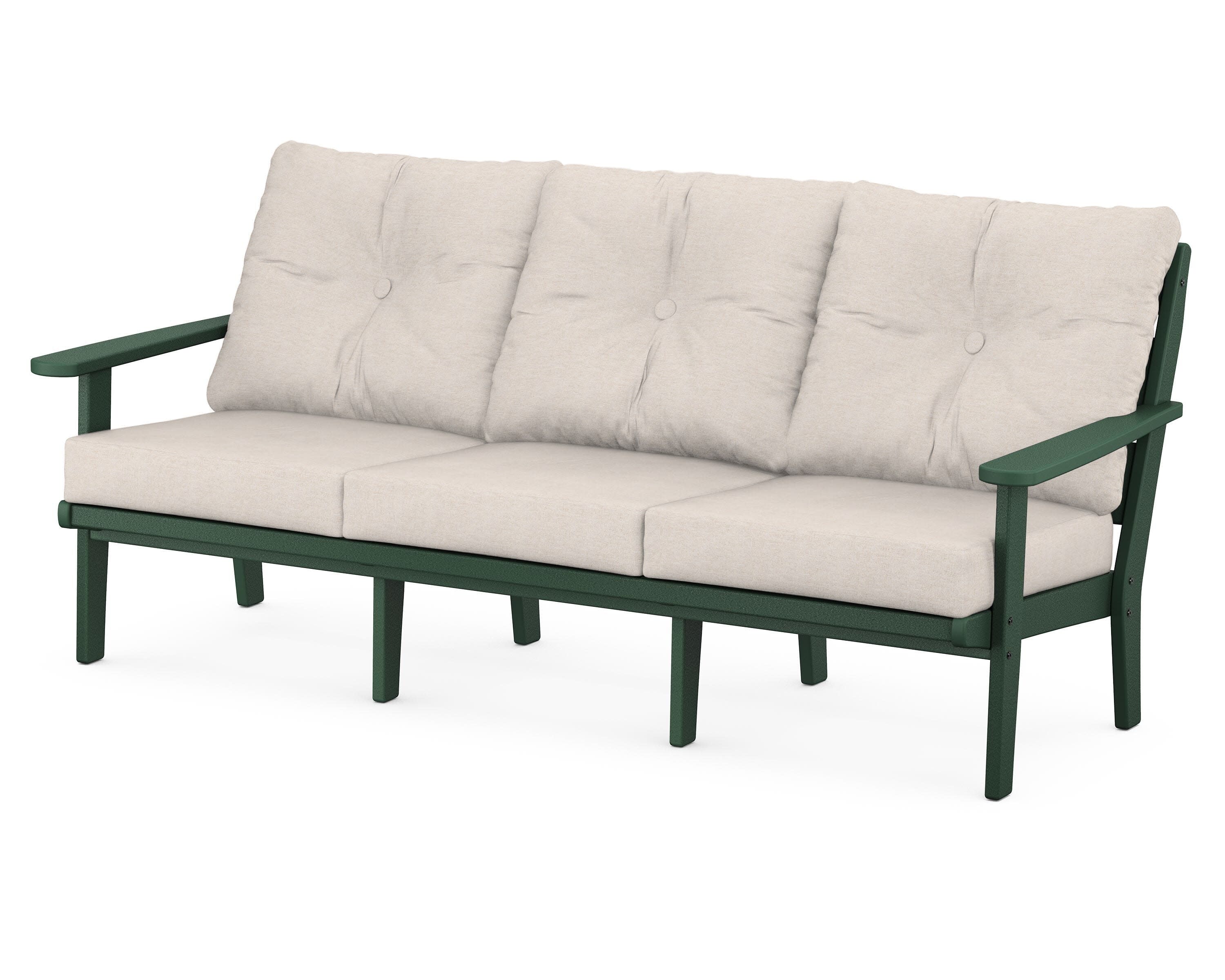 Lakeside Deep Seating Sofa in Green / Nuance Cloud