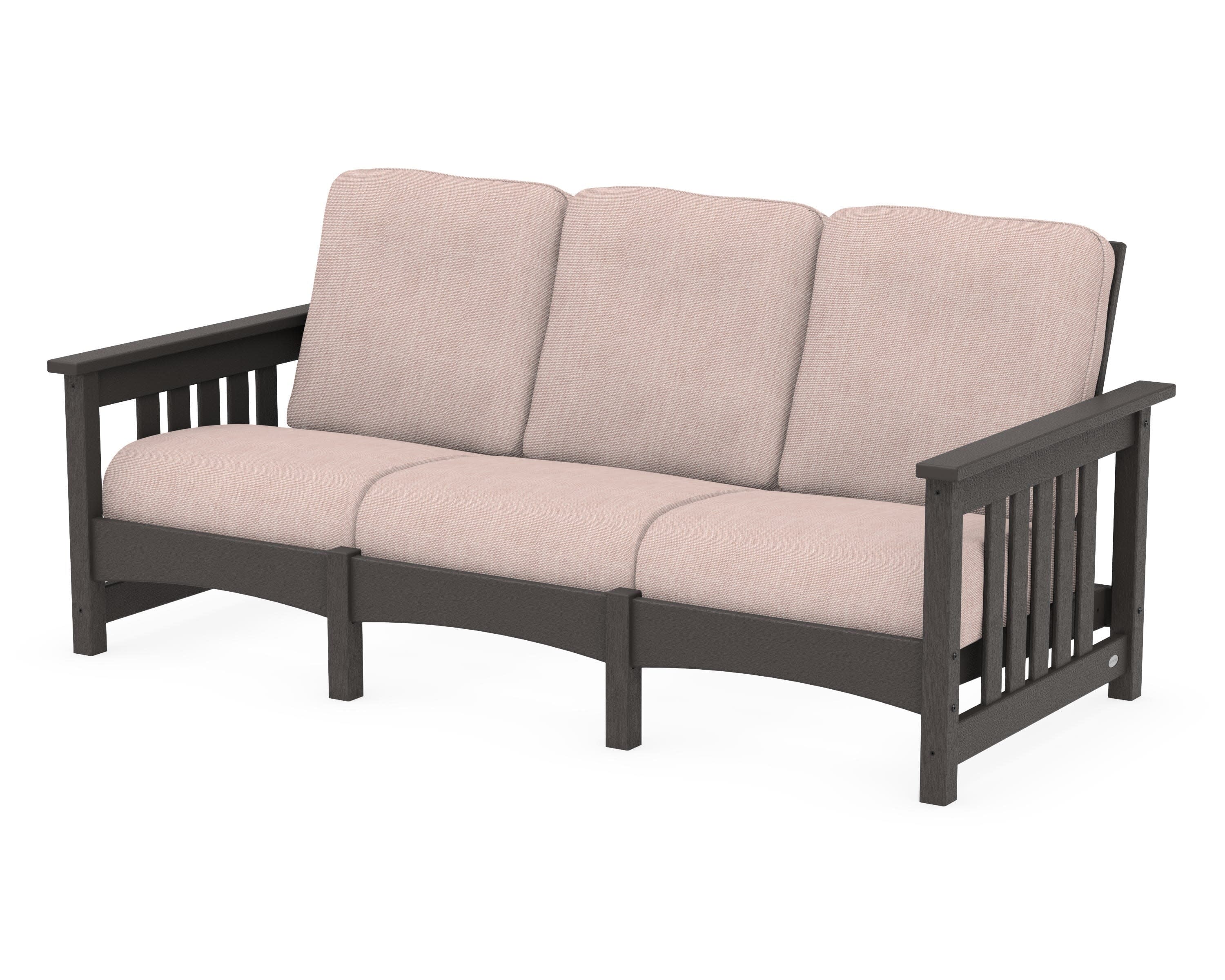 Club Mission Sofa in Vintage Coffee / Play Cameo