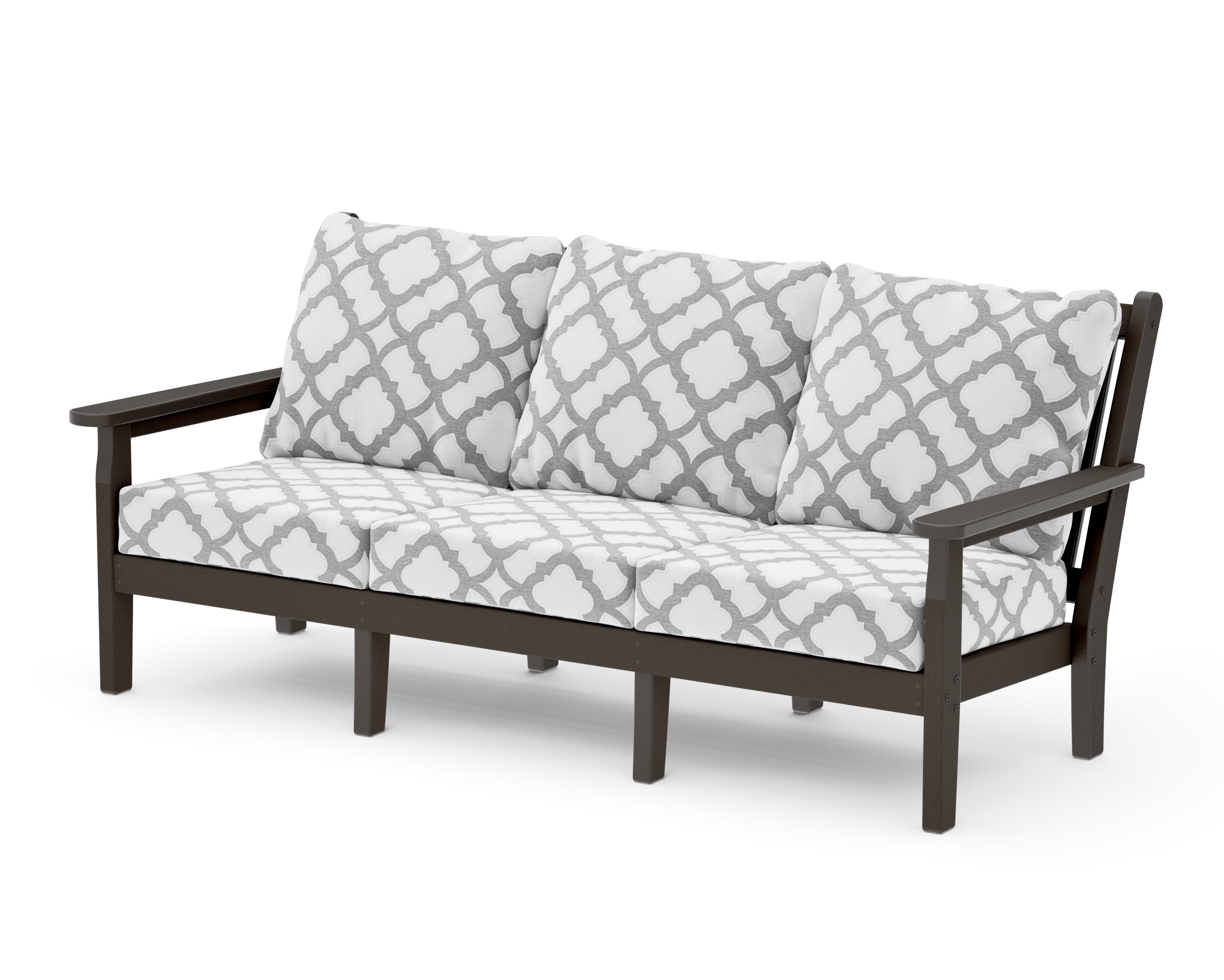 Chippendale Deep Seating Sofa in Vintage Coffee / Trellis Grey Mist