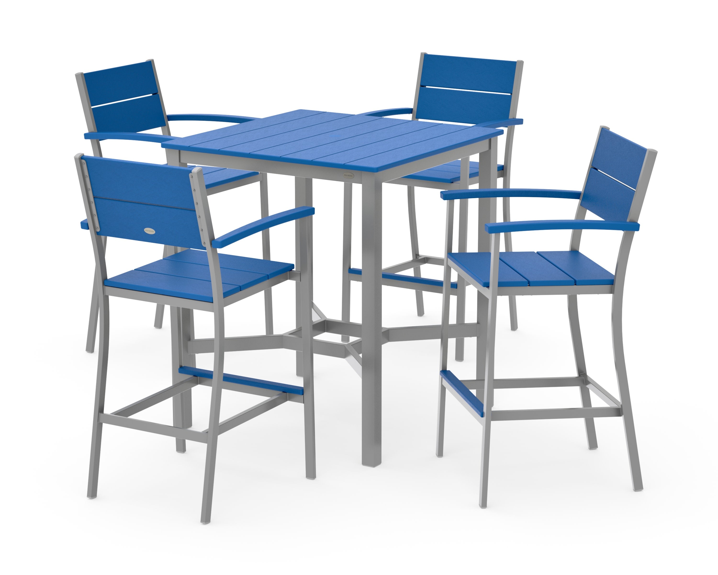 Main Street 5-Piece Bar Set in Silver / Pacific Blue