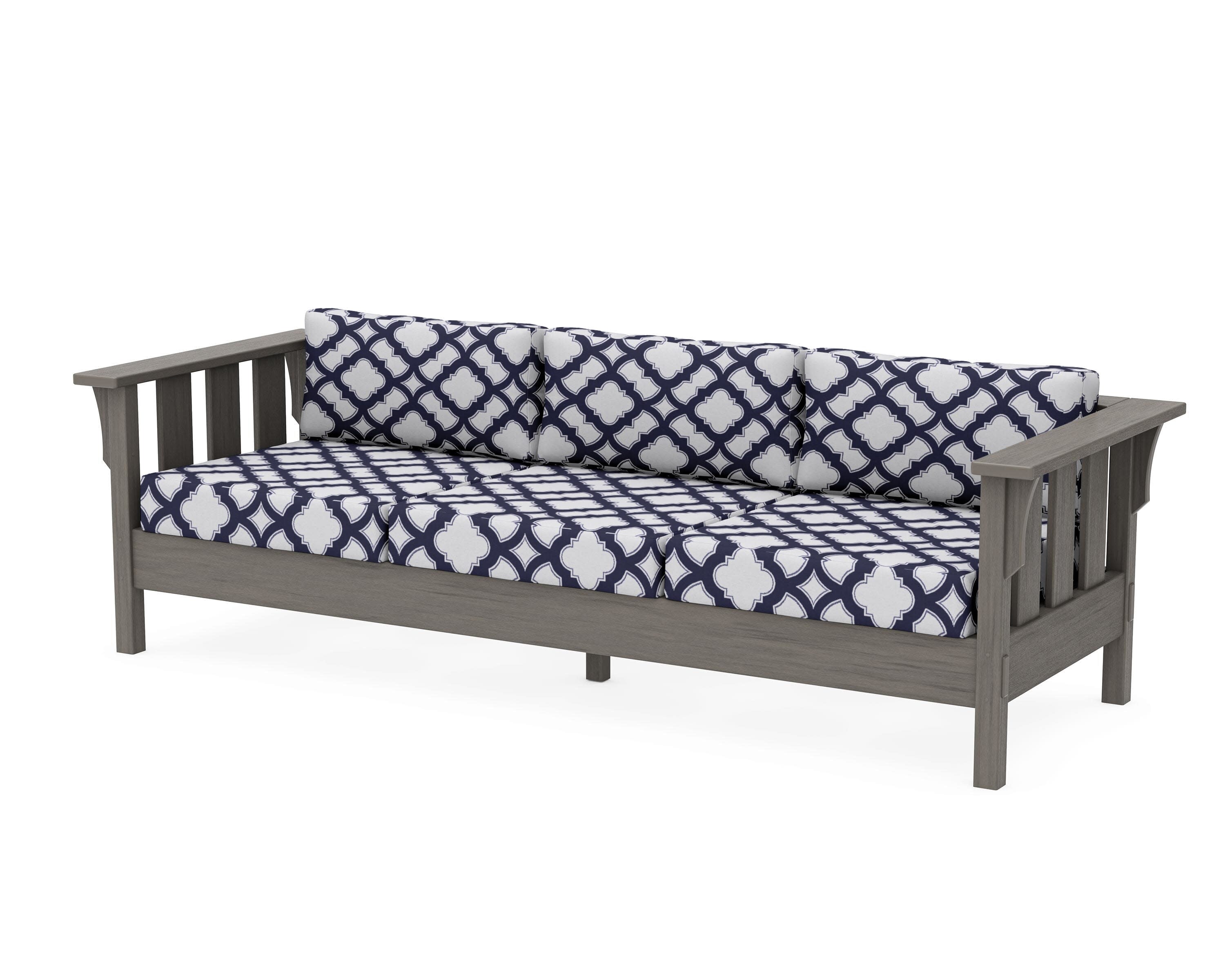 Acadia Deep Seating Sofa in Driftwood / Trellis Navy