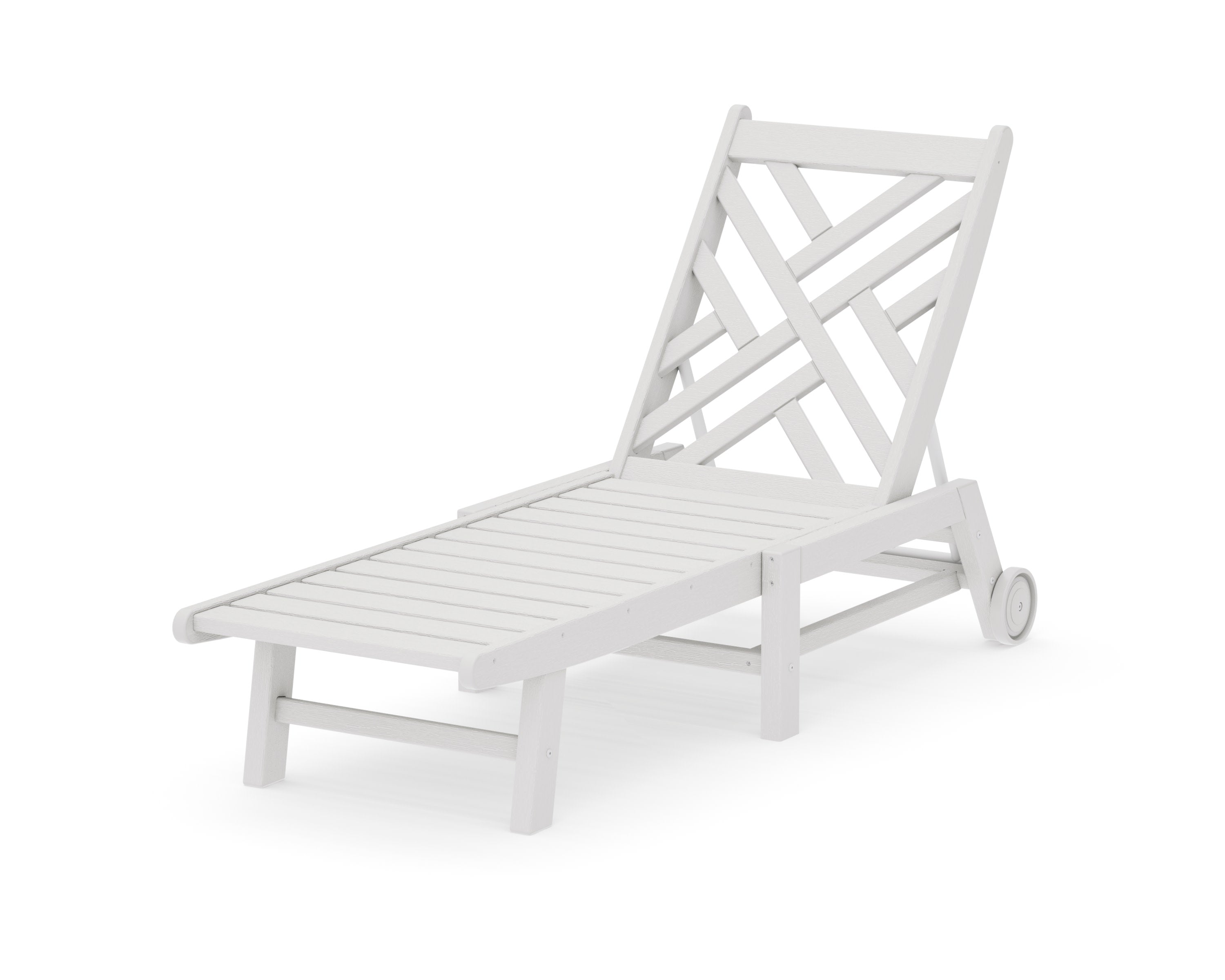 Chippendale Chaise with Wheels in Vintage White