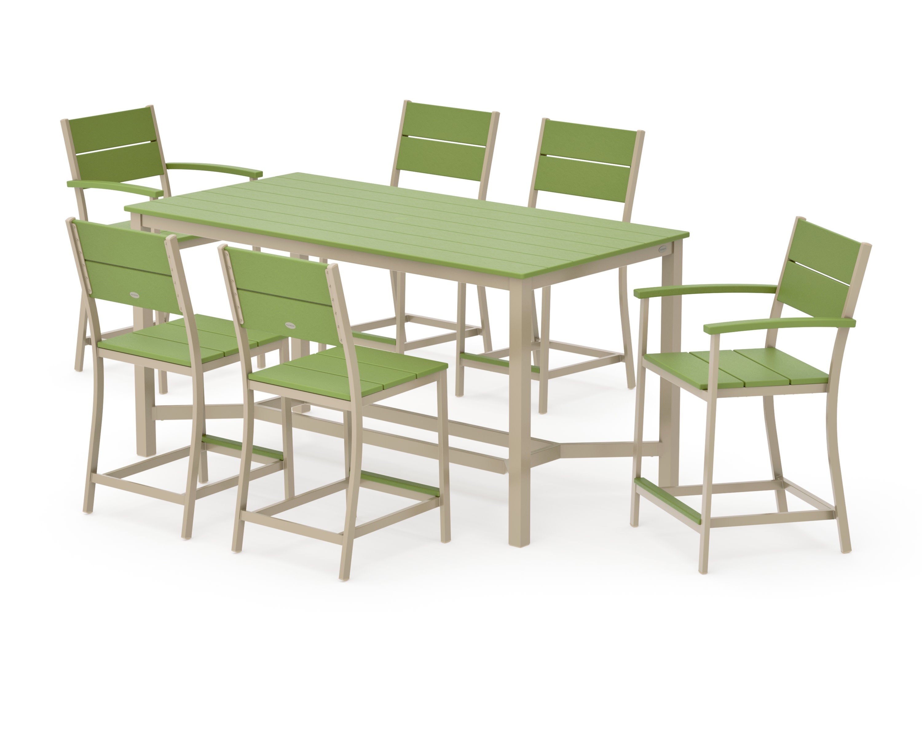 Main Street 7-Piece Counter Set in Sand / Lime