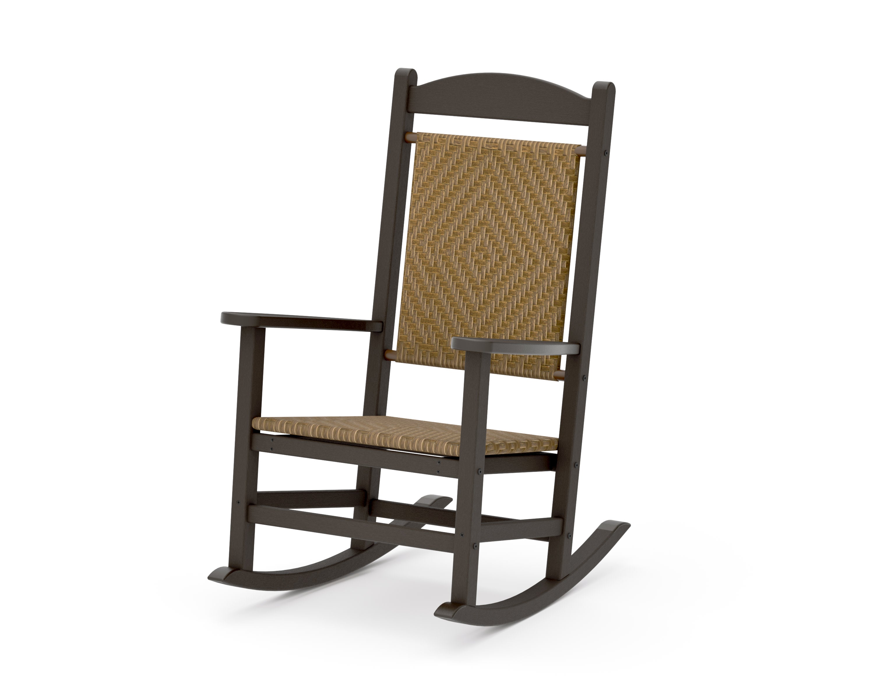 Presidential Woven Rocking Chair in Vintage Coffee / Tigerwood