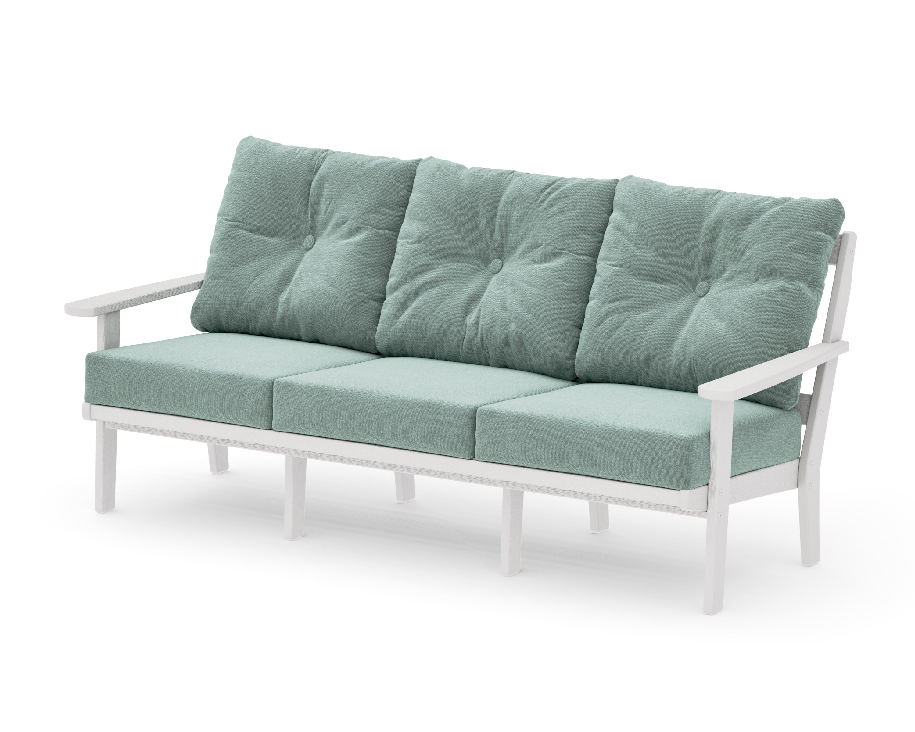 Mission Deep Seating Sofa in Vintage White / Glacier Spa