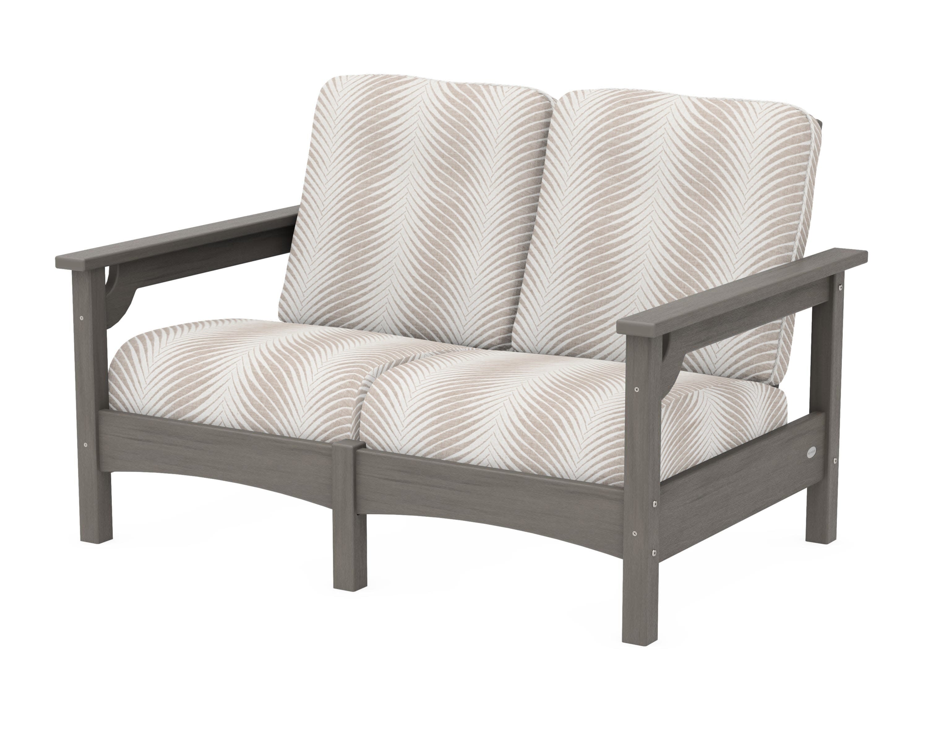 Club Loveseat in Driftwood / Clock Out Cloud