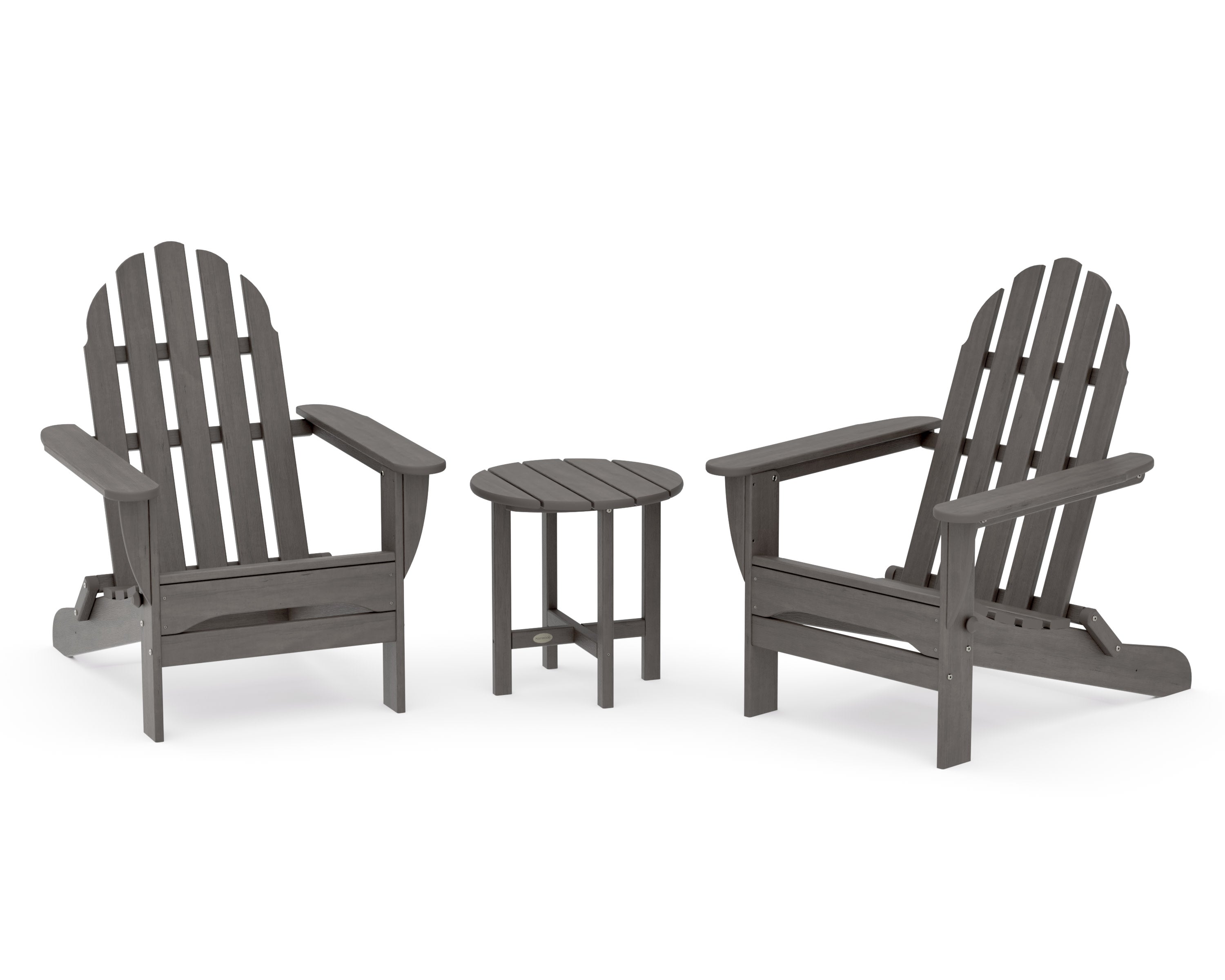 Classic Folding Adirondack 3-Piece Set in Driftwood
