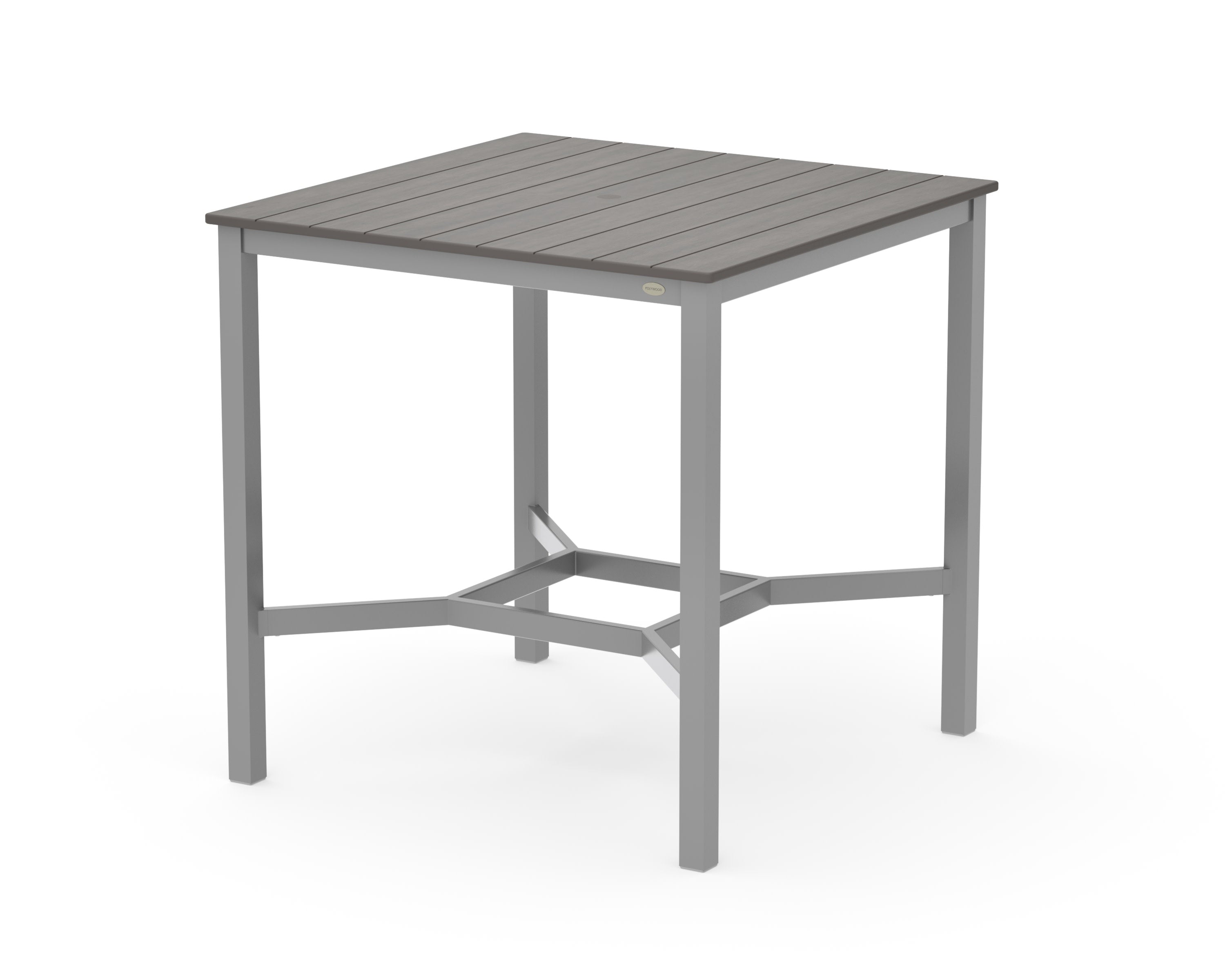 Main Street 42 x 42 Bar Table in Silver / Driftwood