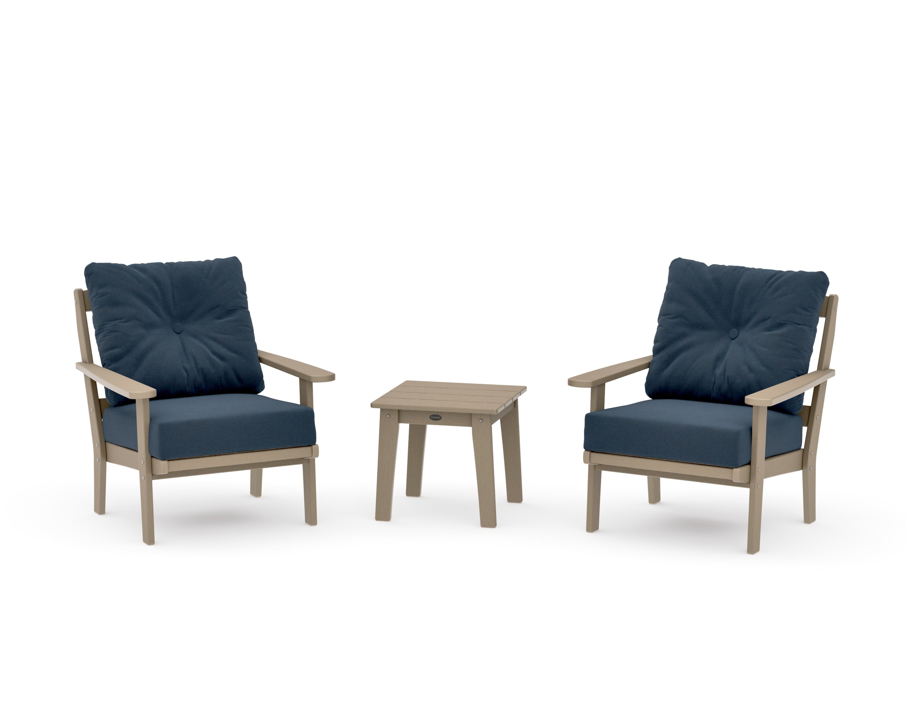Mission 3-Piece Deep Seating Set in Vintage Sahara / Marine Indigo