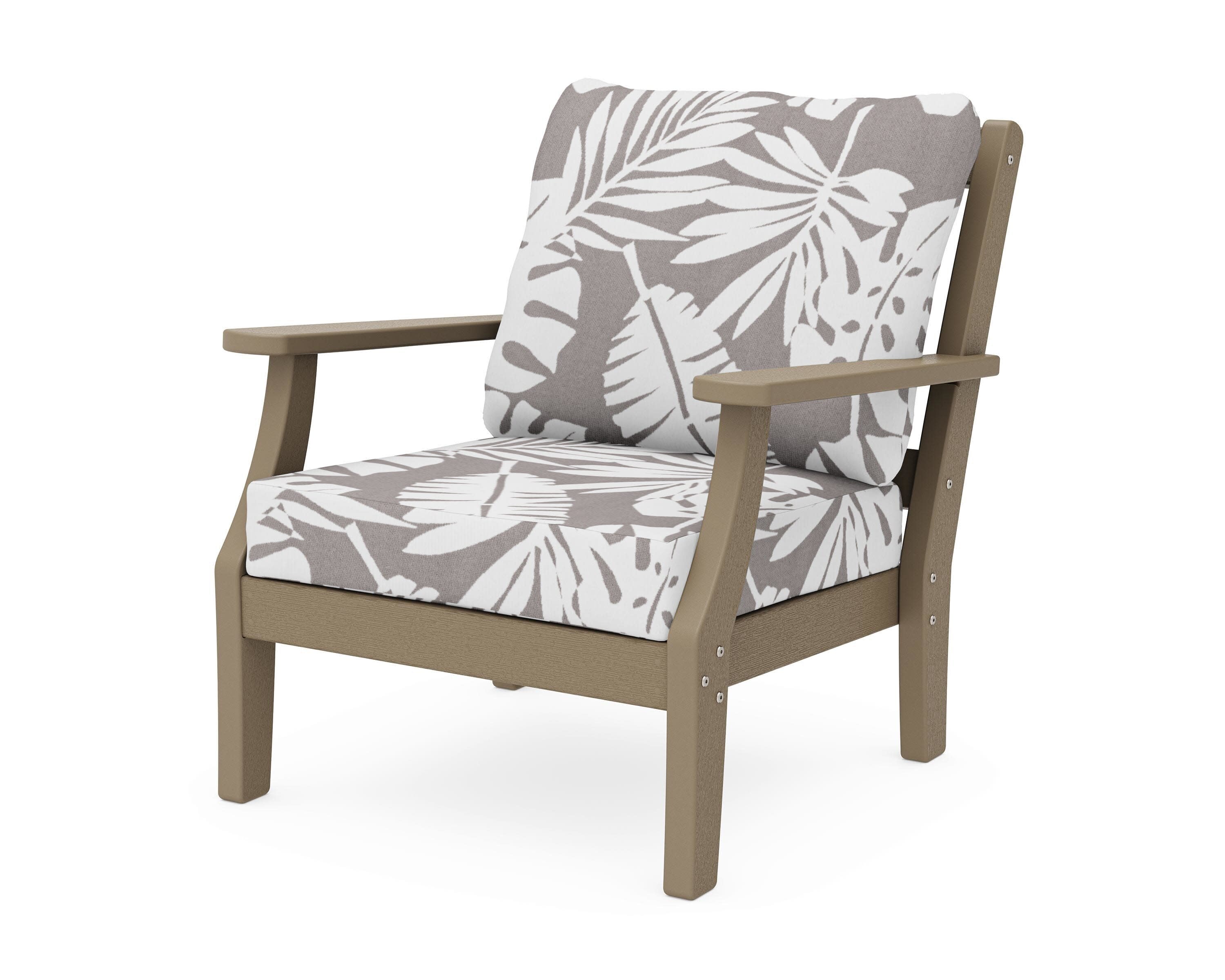 Chinoiserie Deep Seating Chair in Vintage Sahara / Leaf Grey Mist