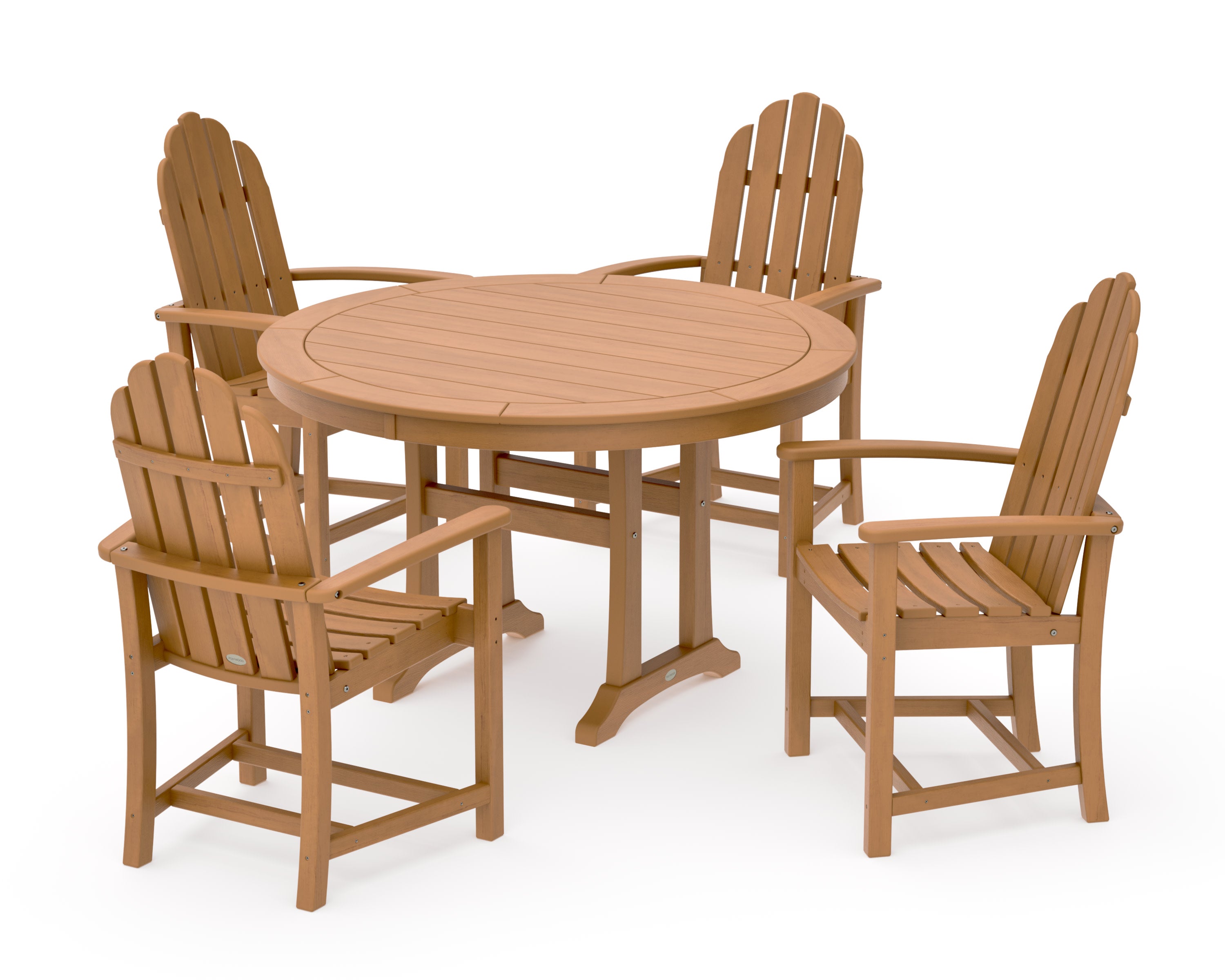 Classic Adirondack 5-Piece Round Dining Set with Trestle Legs in Natural
