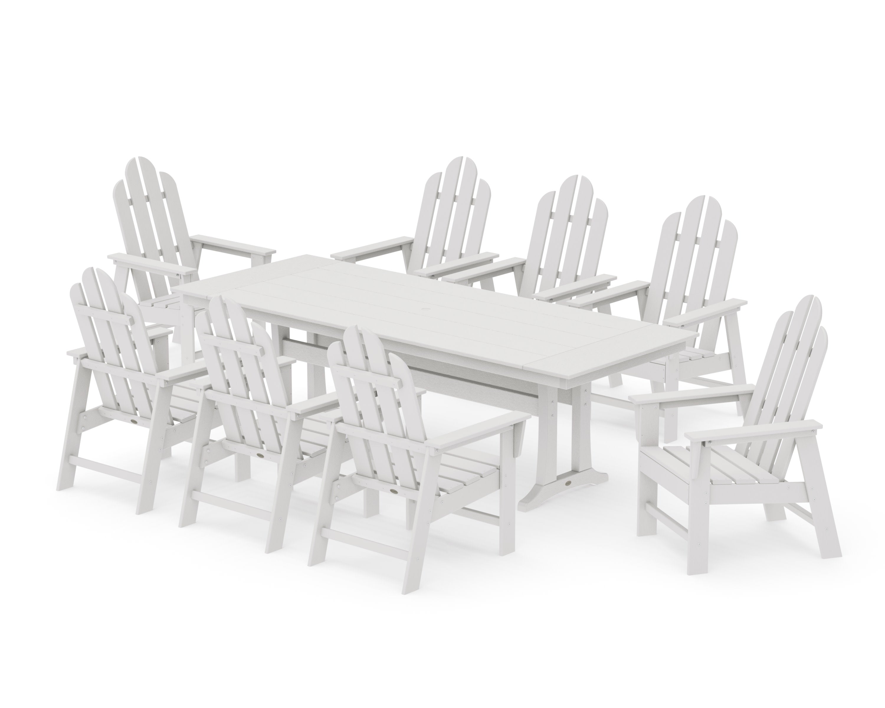 Long Island 9-Piece Farmhouse Dining Set with Trestle Legs in Vintage White