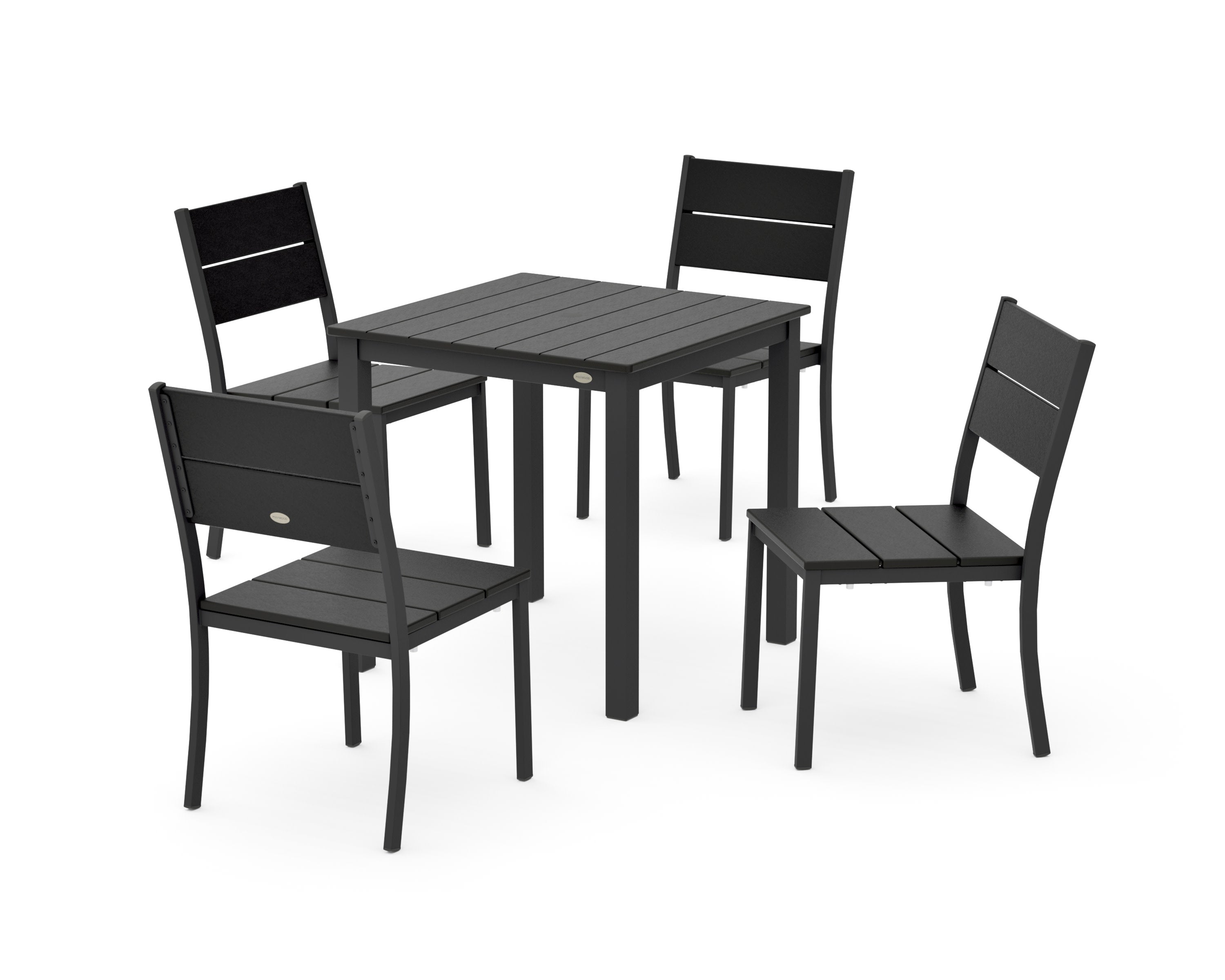 Main Street 5-Piece Square Dining Set- Small in Black / Black