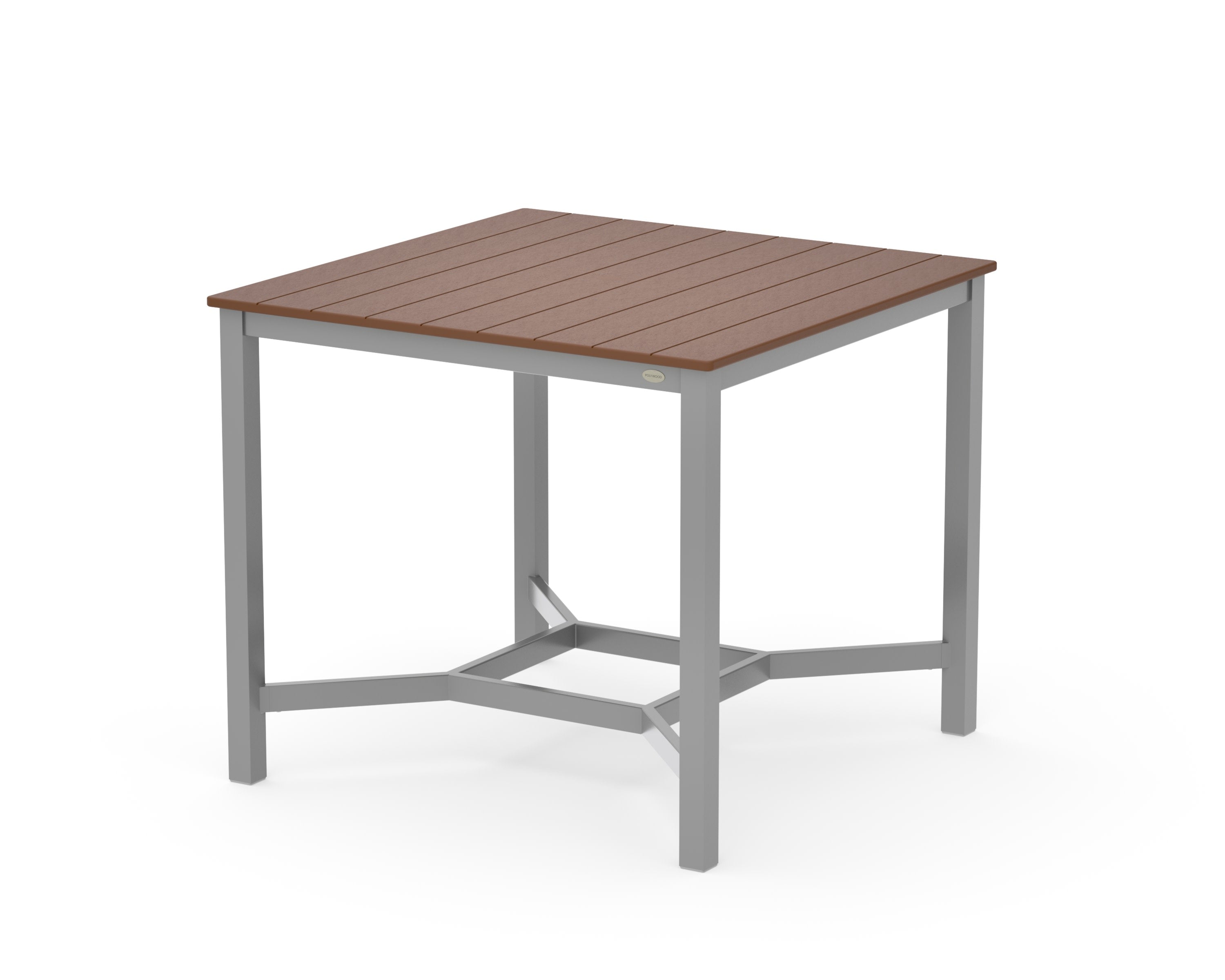 Main Street 42 x 42 Counter Table in Silver / Teak