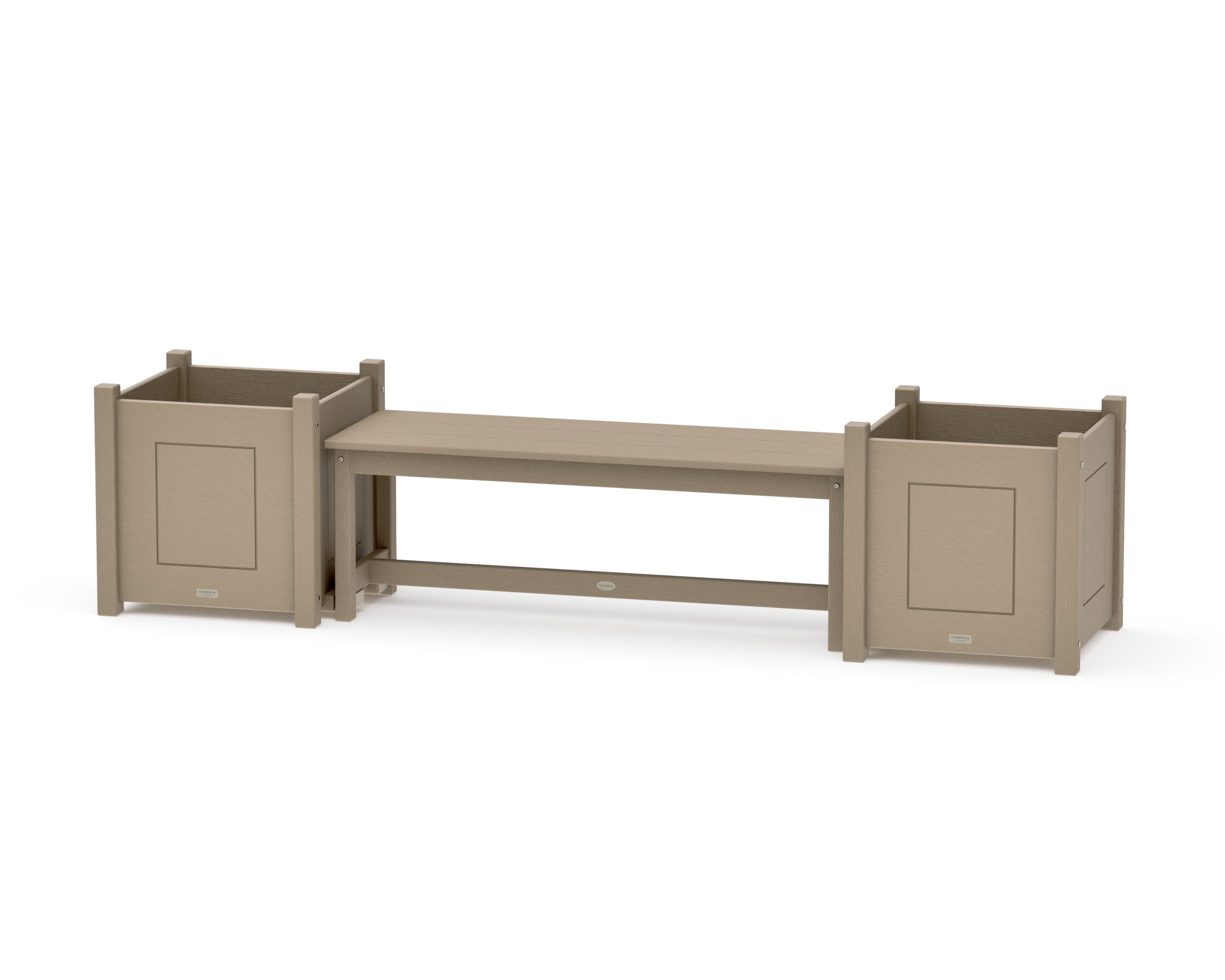 48" Country Living Straight Planter Bench Set - Large in Vintage Sahara