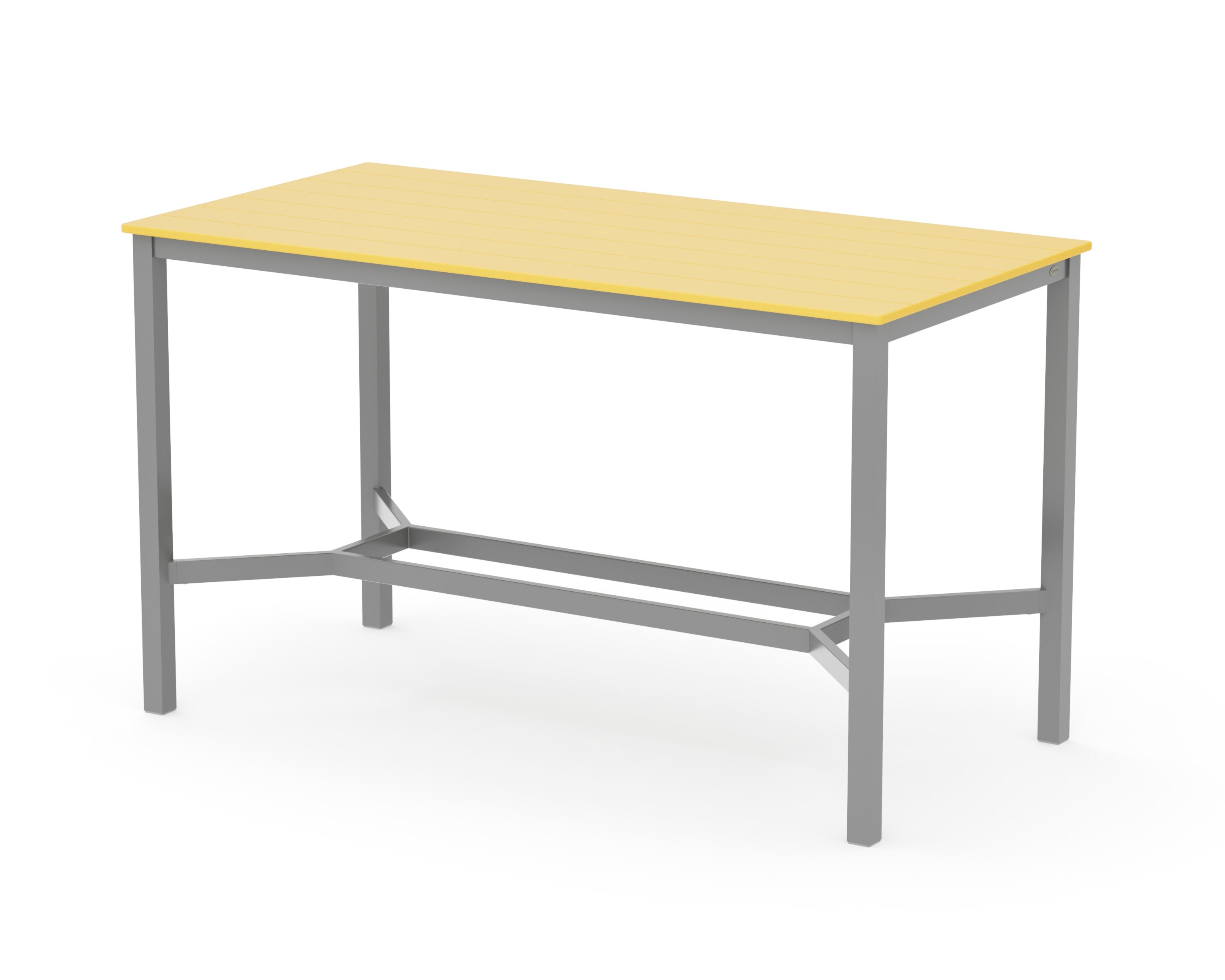 Main Street 36 x 72 Bar Table in Silver / Lemon