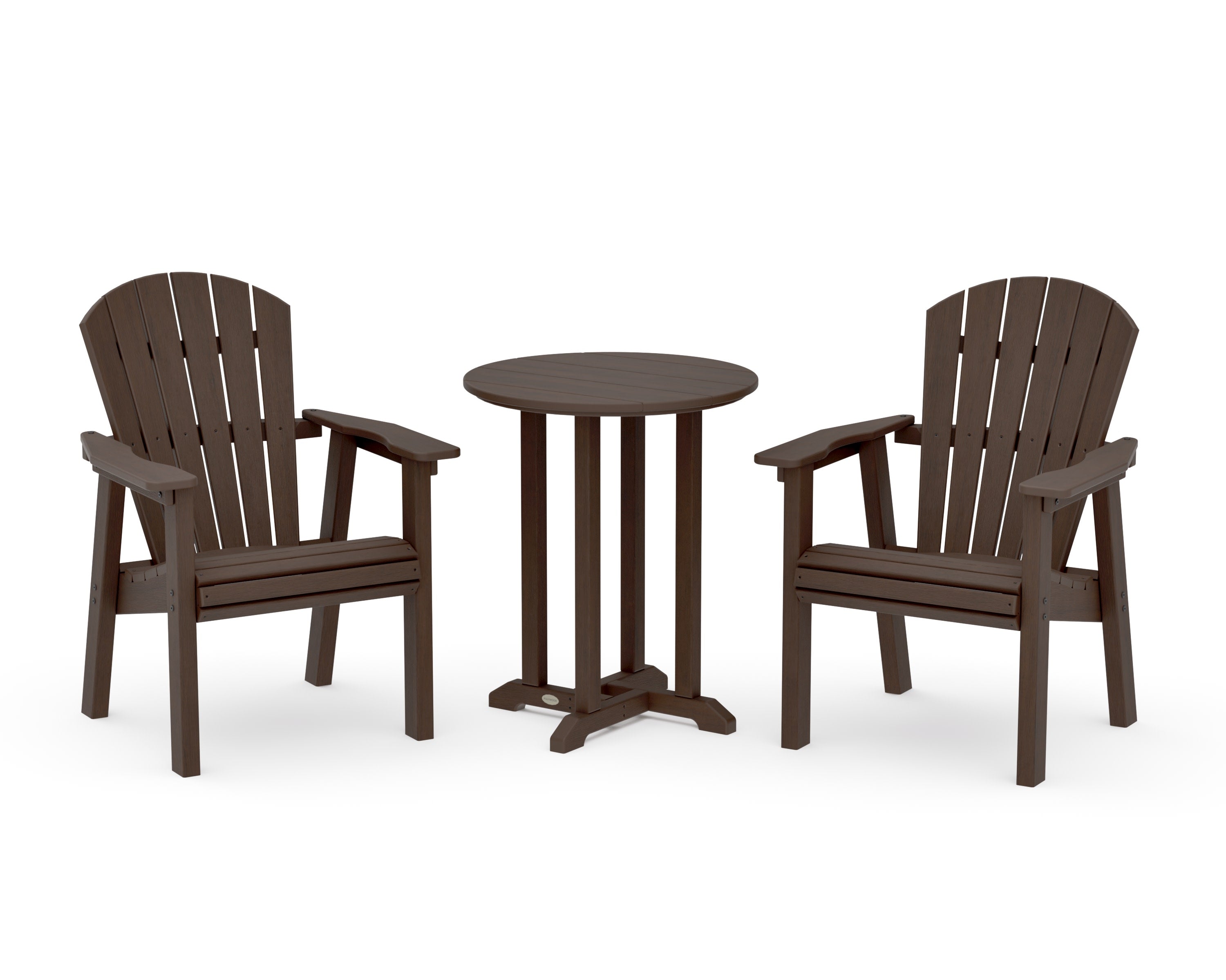Seashell 3-Piece Round Farmhouse Bistro Dining Set in Kona