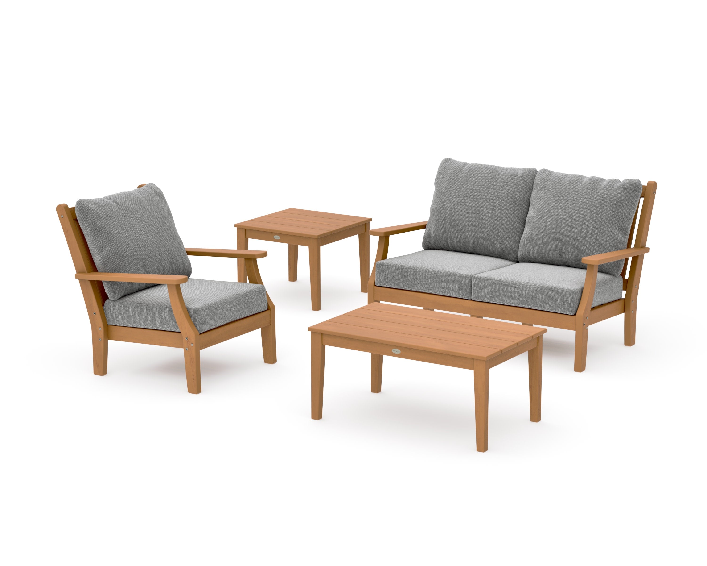 Wovendale 4-Piece Deep Seating Set in Natural / Grey Mist
