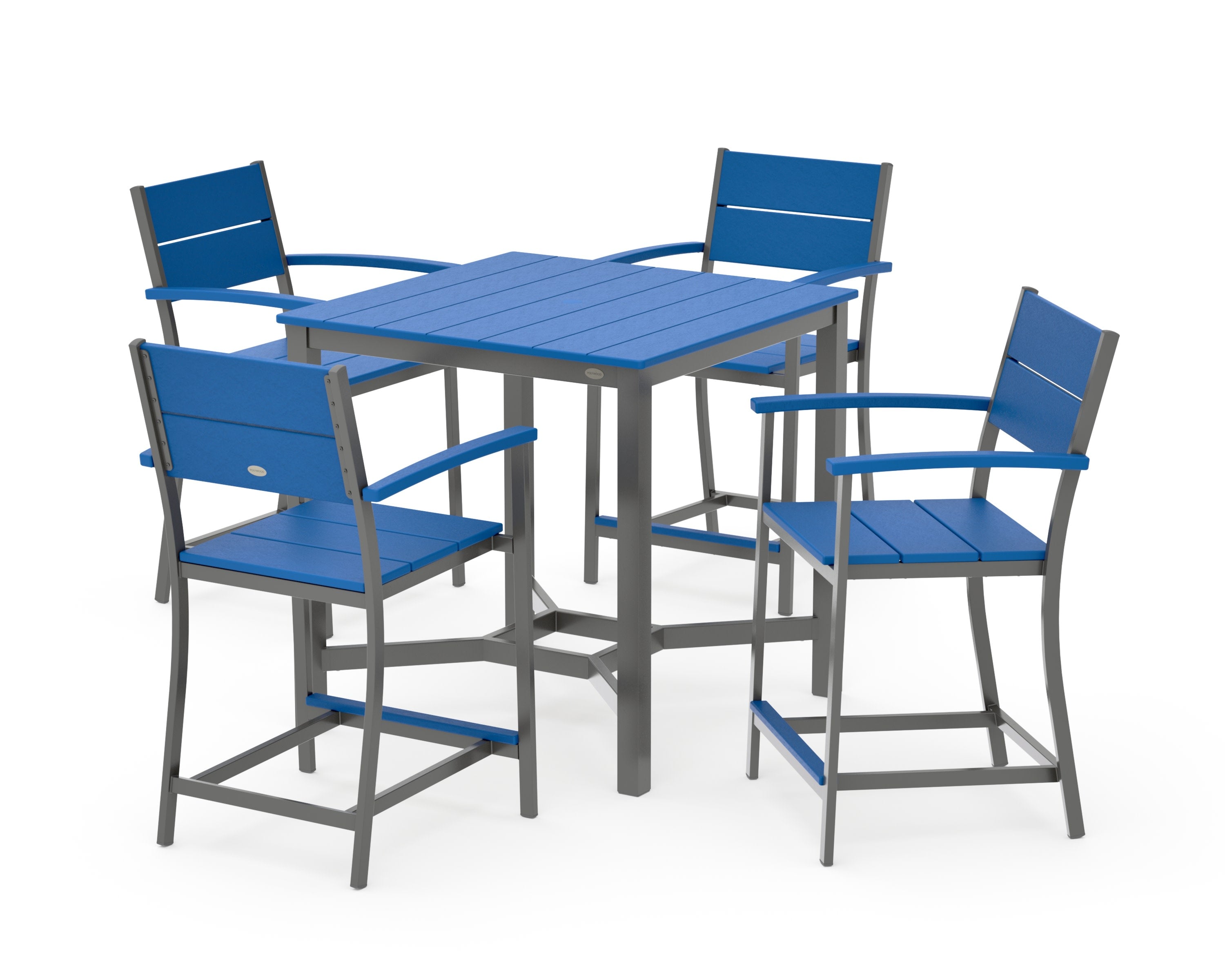 Main Street 5-Piece Counter Set in Charcoal / Pacific Blue