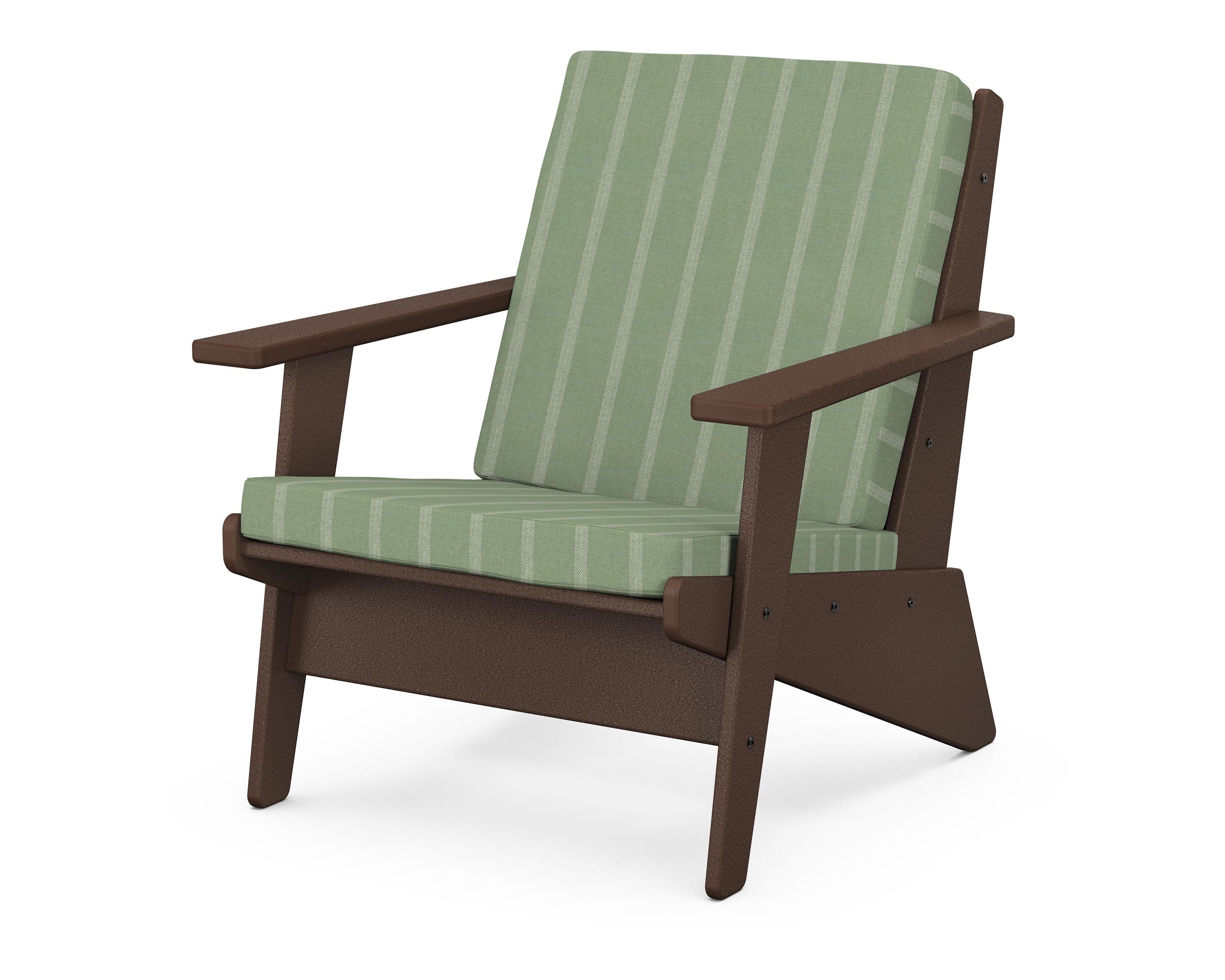 Riviera Modern Lounge Chair in Mahogany / Unwind Rainwashed