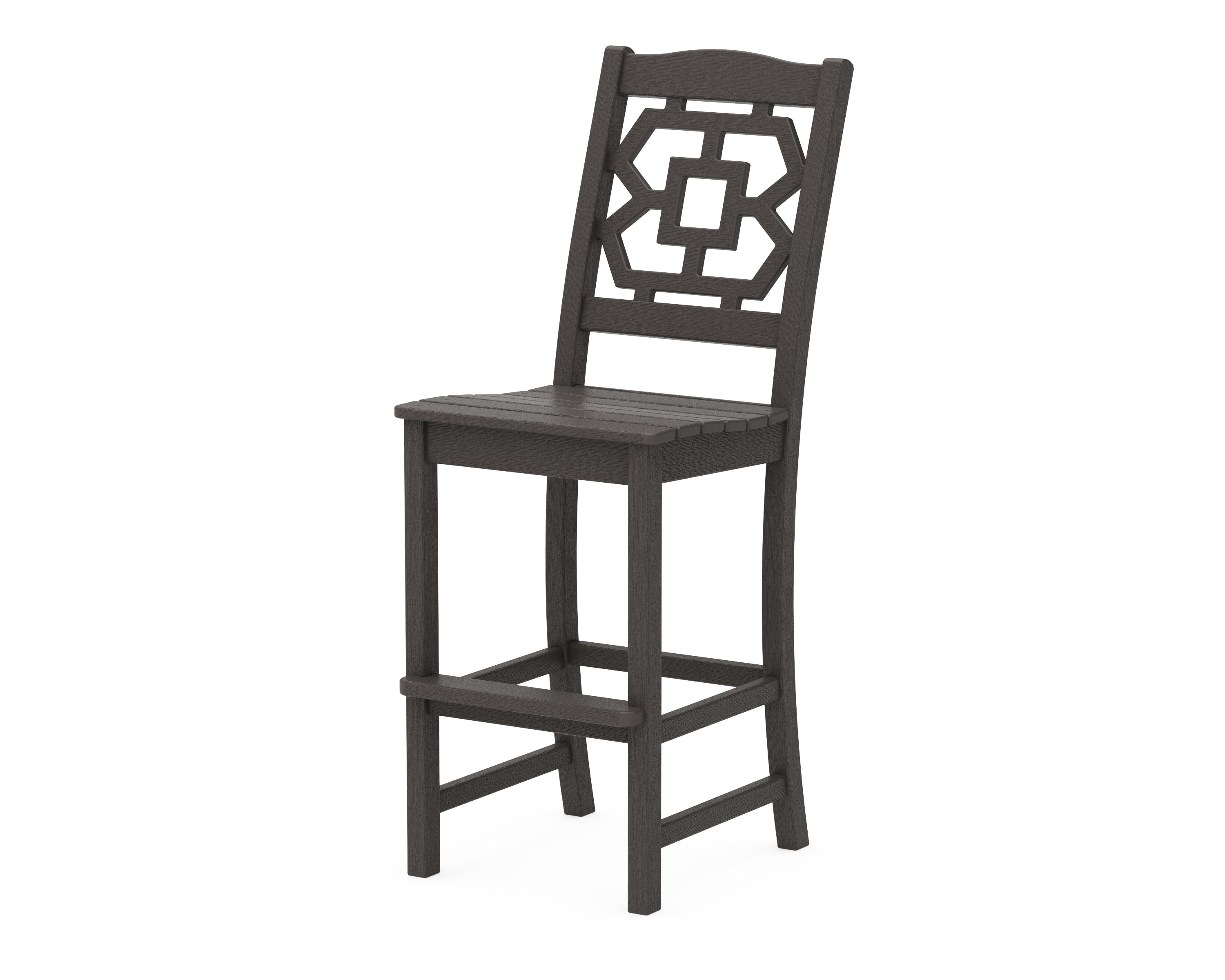 Chinoiserie Bar Side Chair in Vintage Coffee
