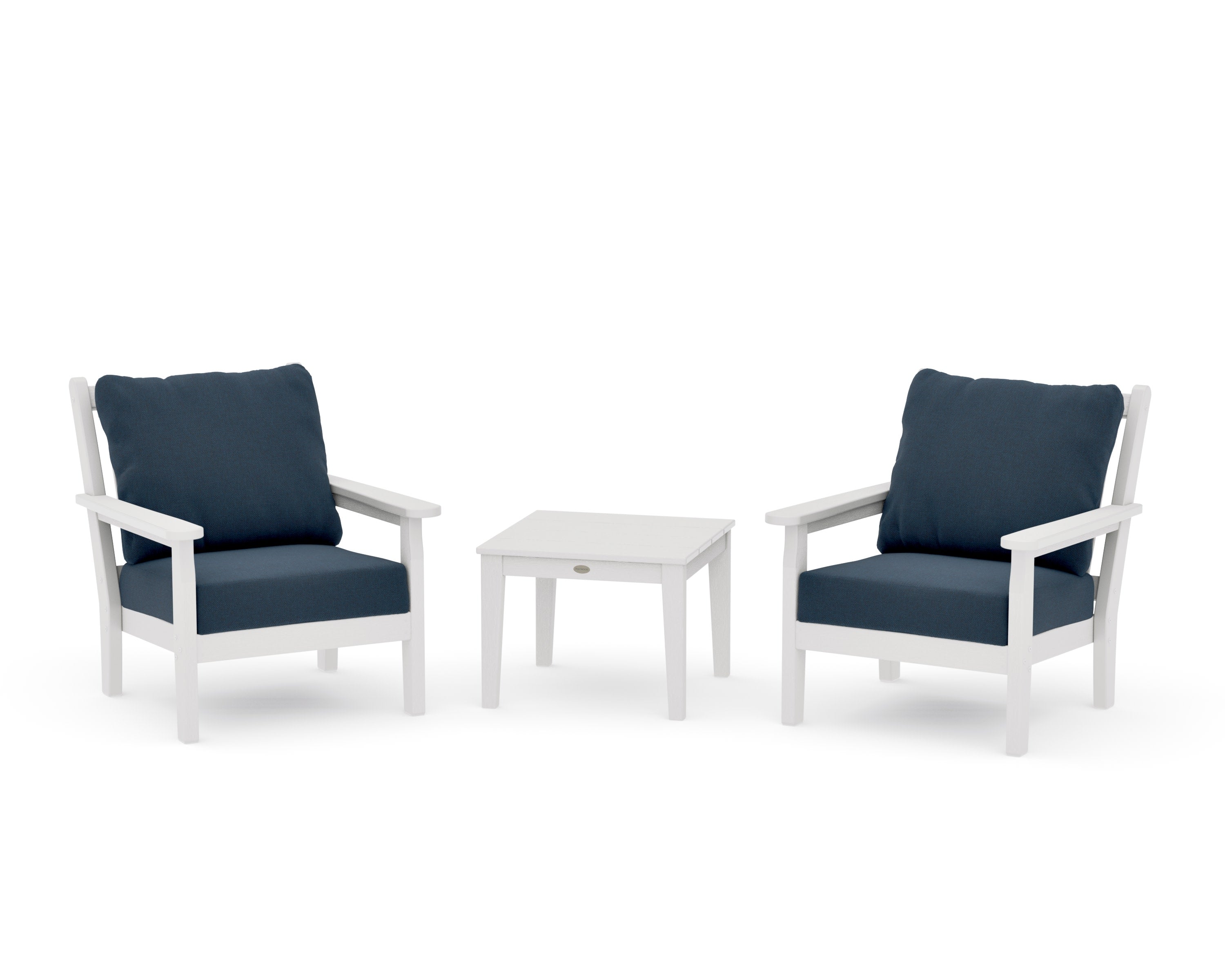 Chippendale 3-Piece Deep Seating Set in Vintage White / Marine Indigo