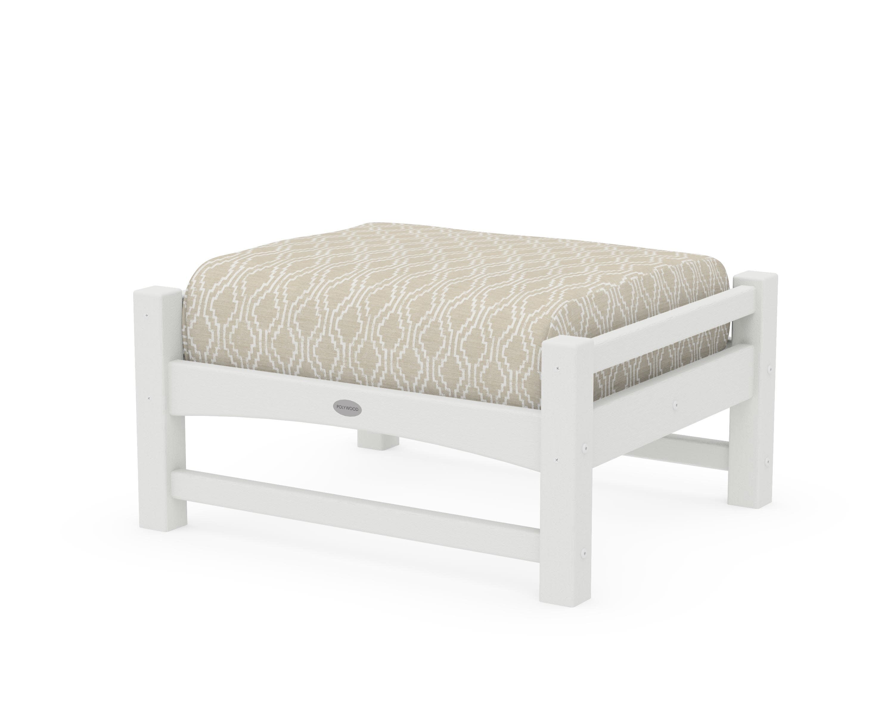 Club Ottoman in Vintage White / Solve Linen