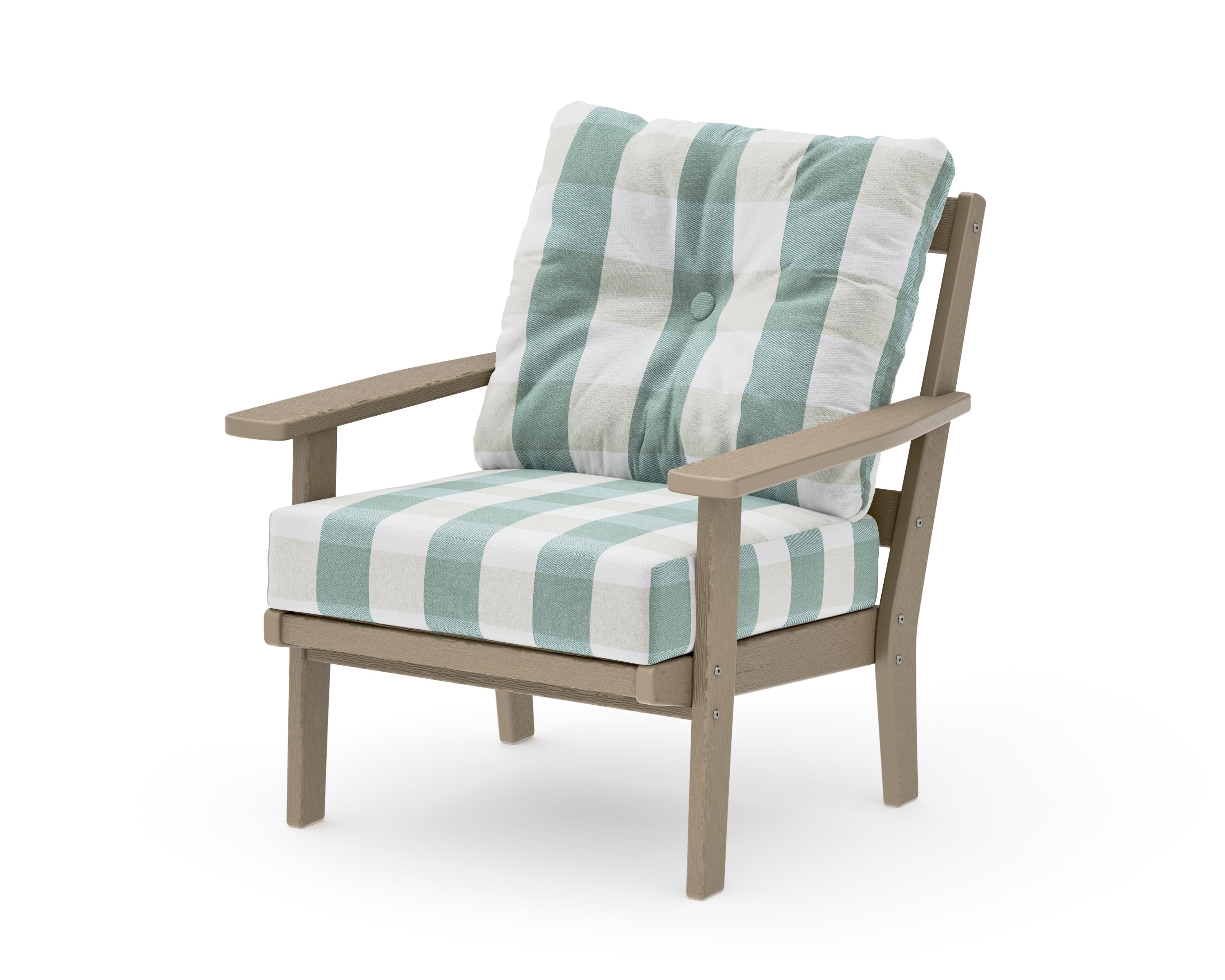 Prairie Deep Seating Chair in Vintage Sahara / Buffalo Plaid Glacier Spa