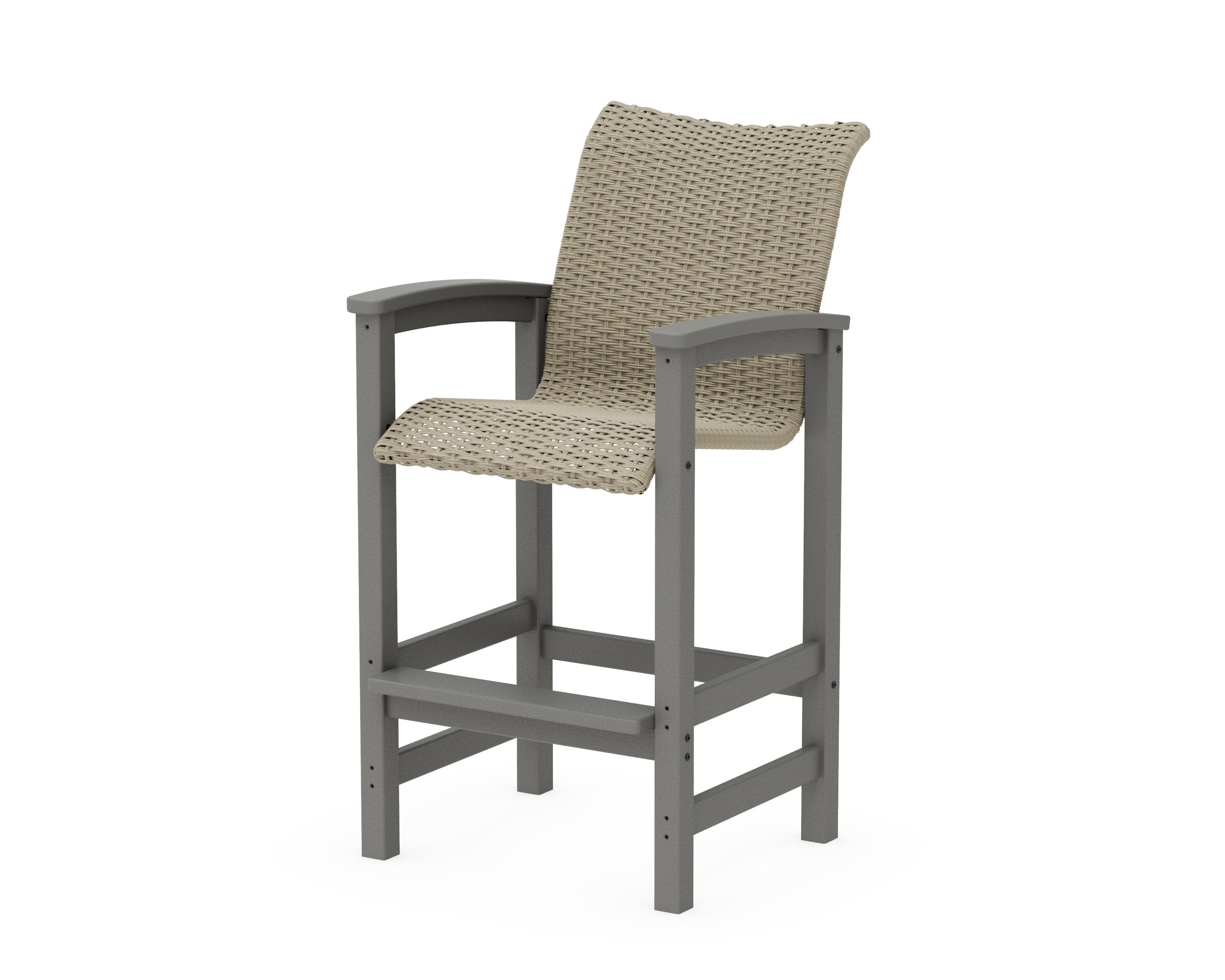 Coastal Woven Bar Chair in Slate Grey / Dune Grass