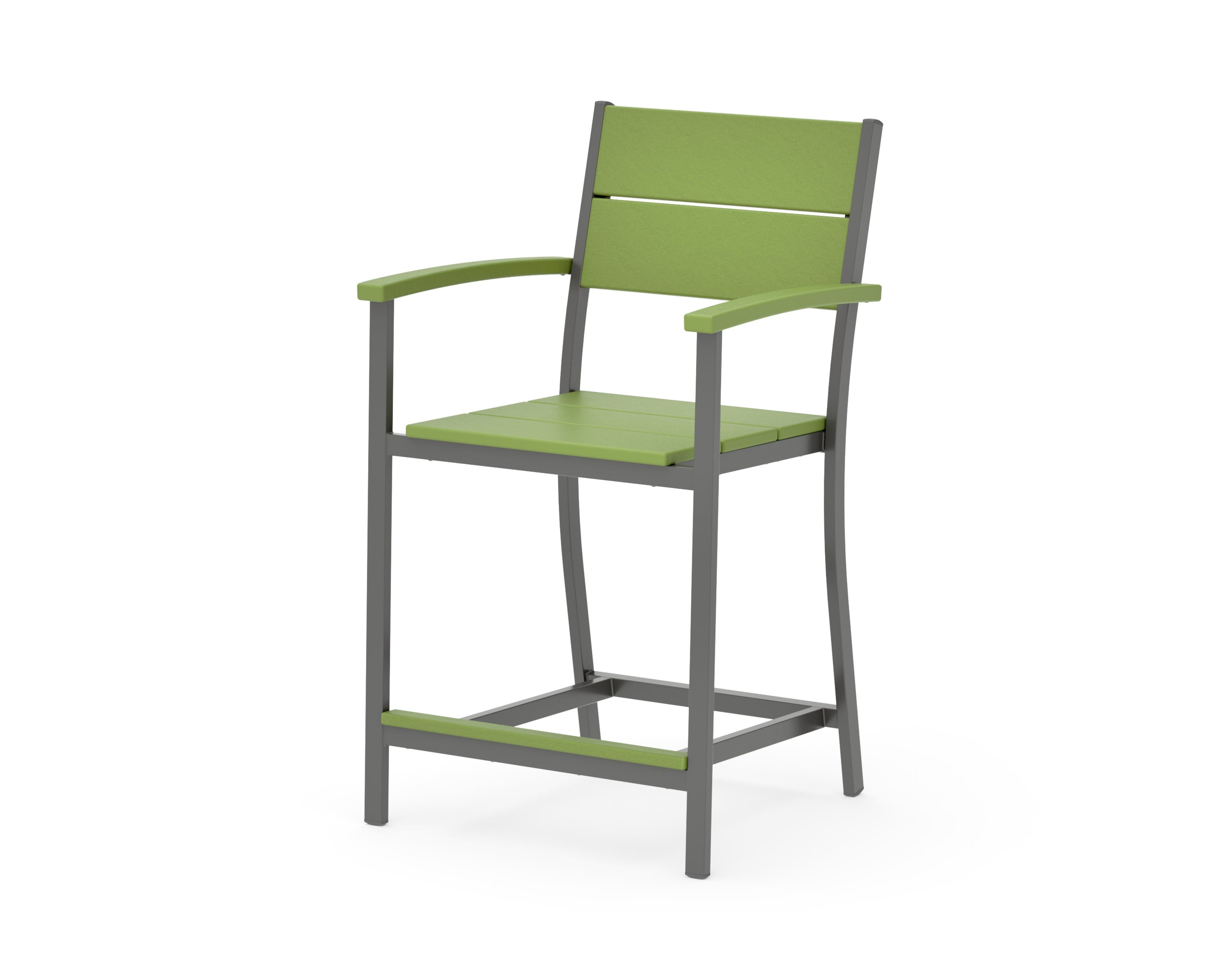 Main Street Counter Arm Chair in Charcoal / Lime