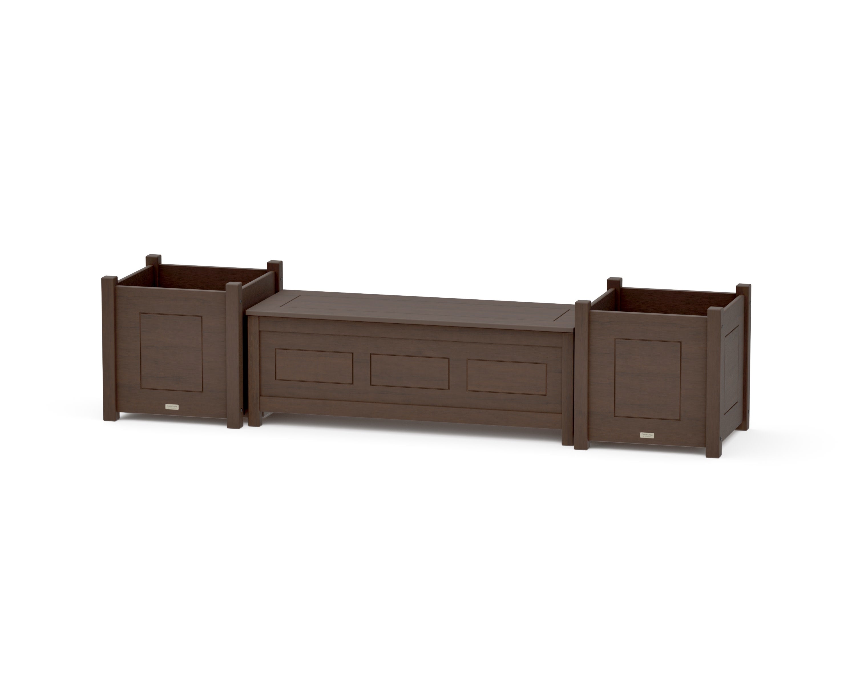 48" Country Living Straight Planter Storage Bench Set- Large in Kona