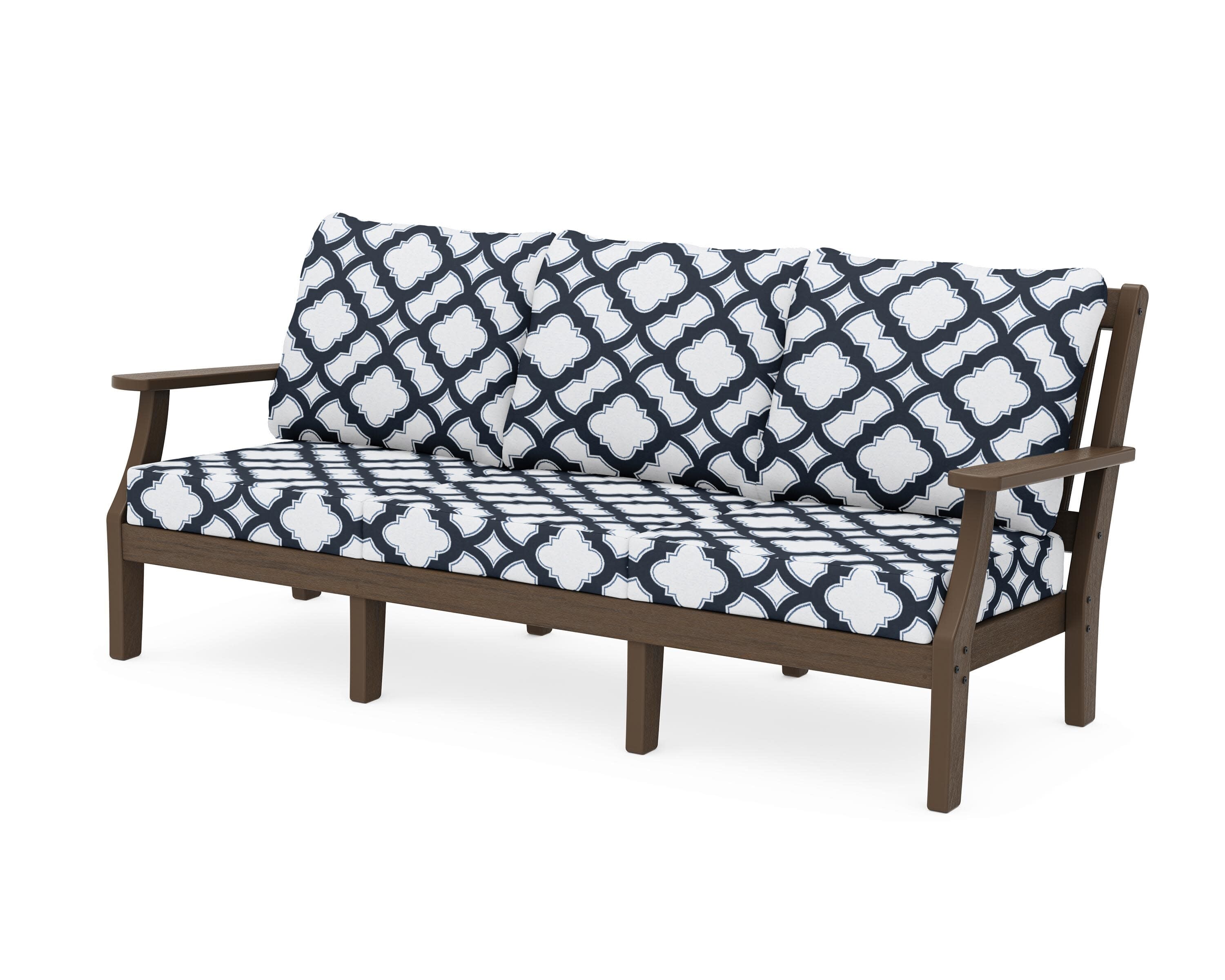 Chinoiserie Deep Seating Sofa in Kona / Trellis Marine Indigo