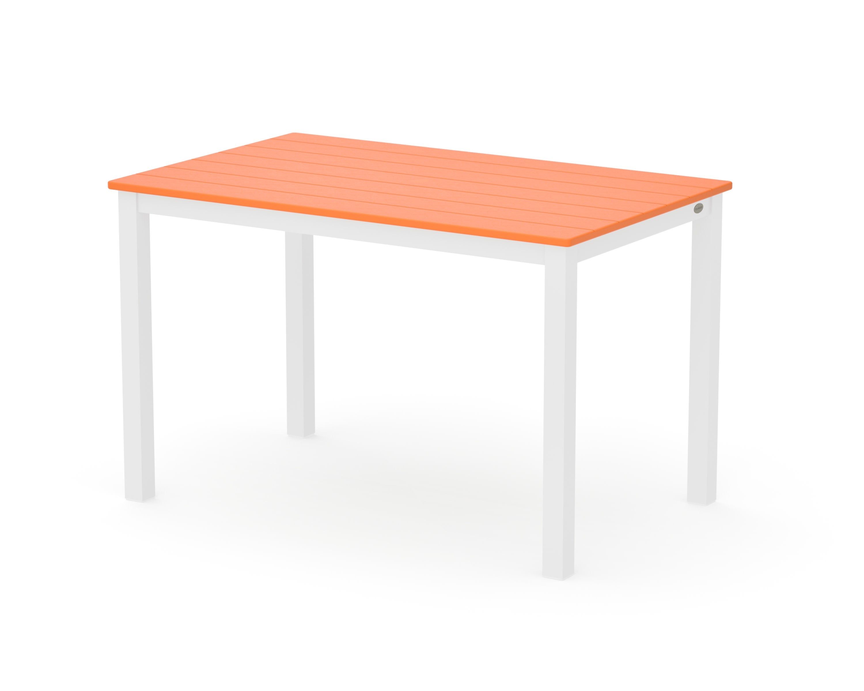 Main Street 30 x 48 Dining Table in White / Tangerine