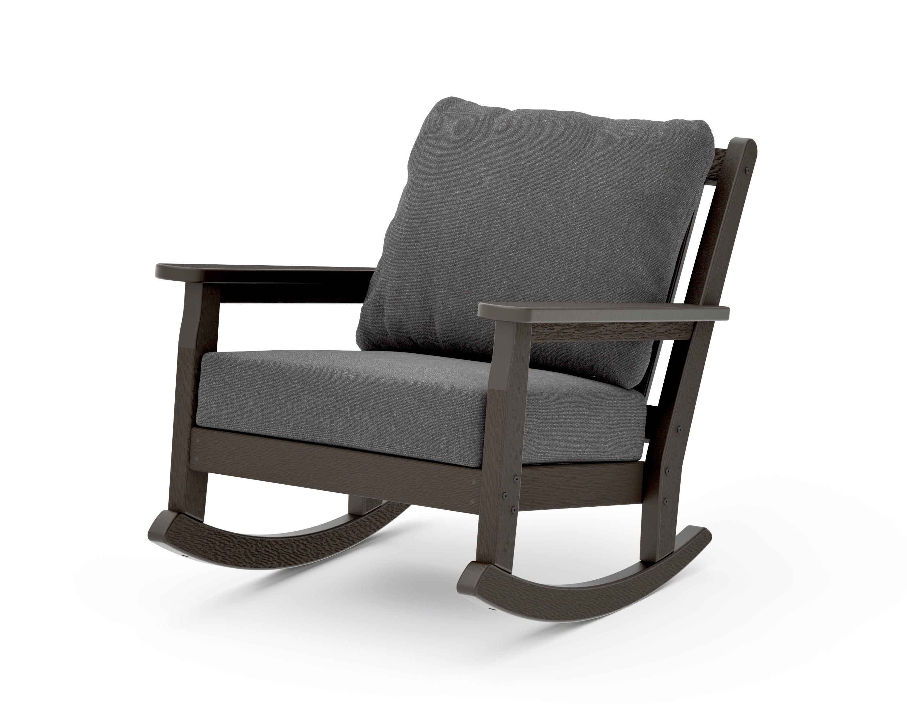 Chippendale Deep Seating Rocking Chair in Vintage Coffee / Ash Charcoal