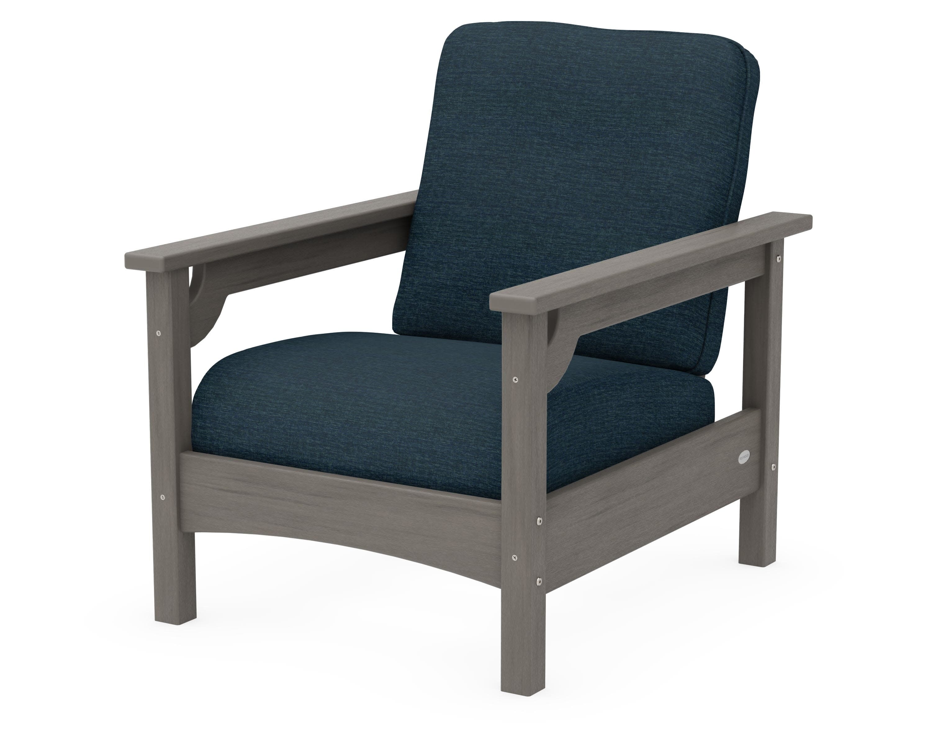 Club Chair in Driftwood / Platform Indigo