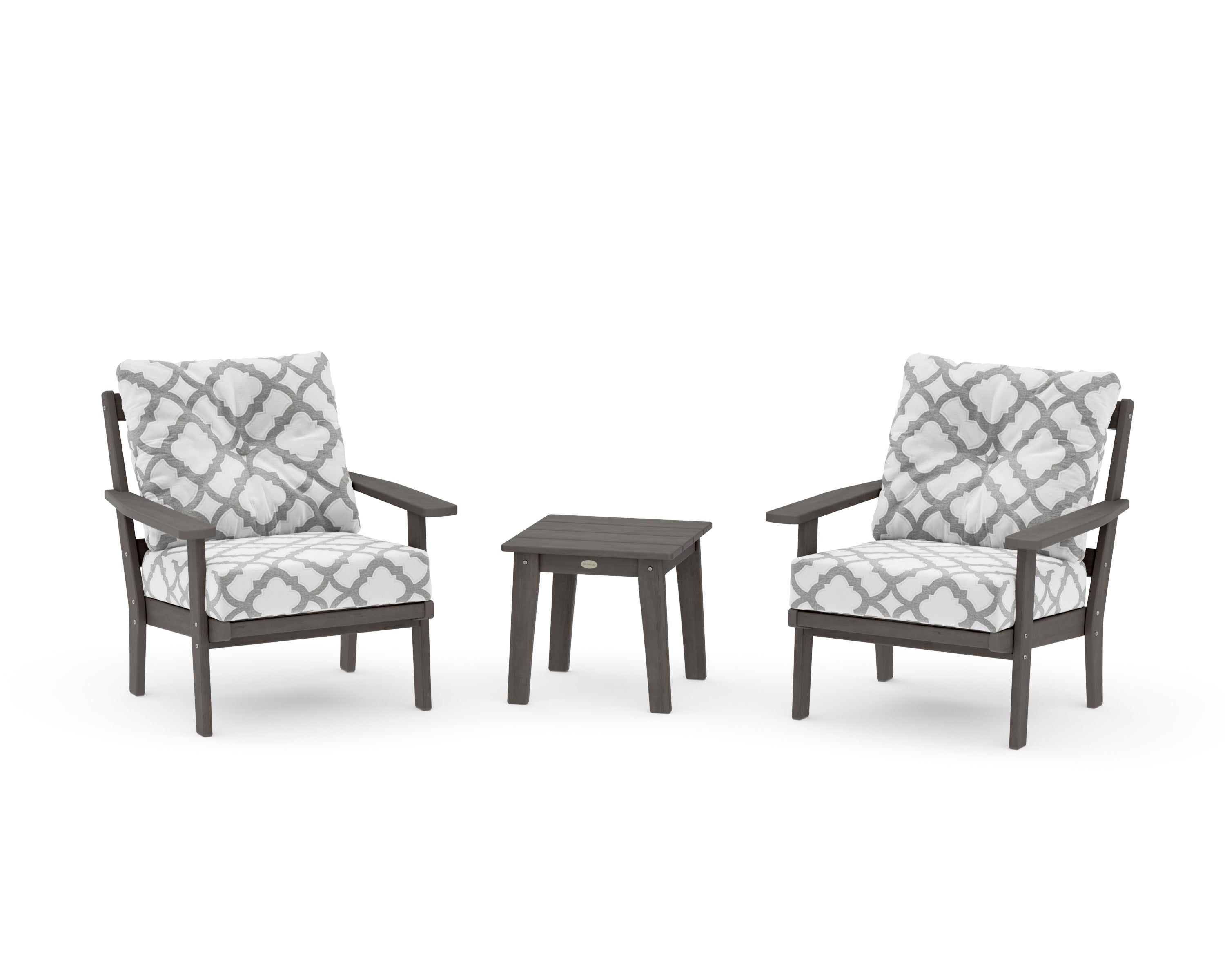 Prairie 3-Piece Deep Seating Set in Driftwood / Trellis Grey Mist