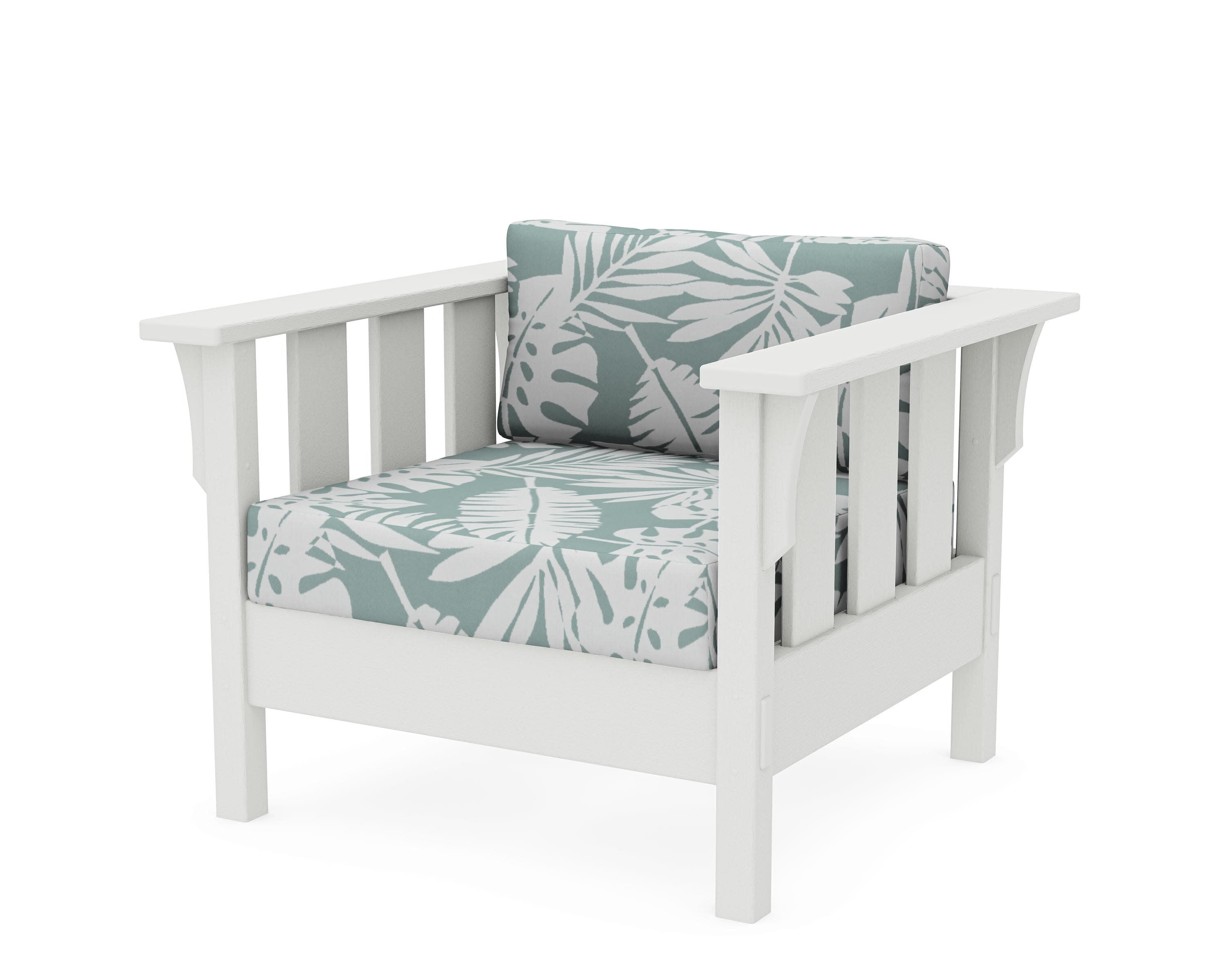 Acadia Deep Seating Chair in Vintage White / Leaf Glacier Spa