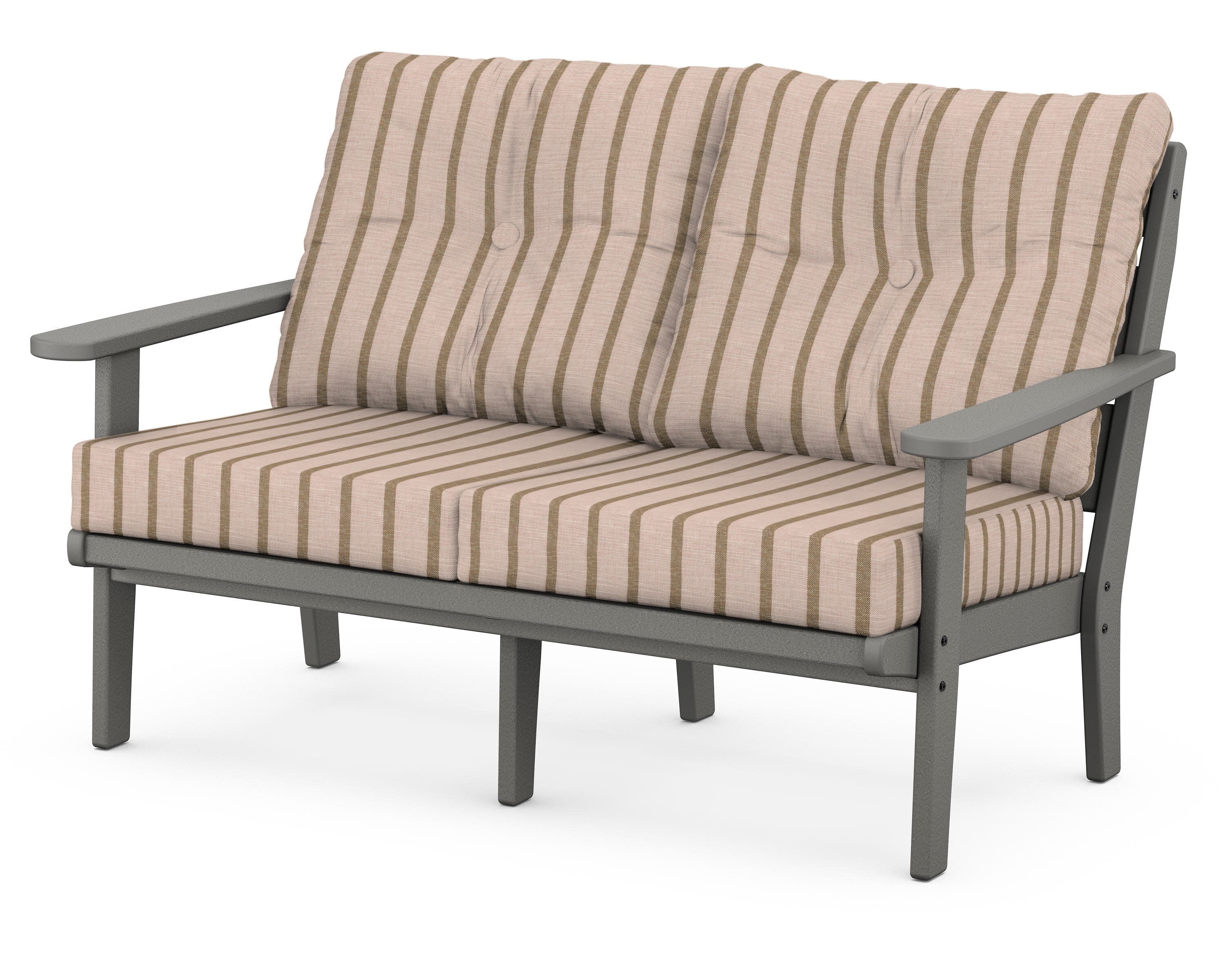 Lakeside Deep Seating Loveseat in Slate Grey / Unwind Cameo