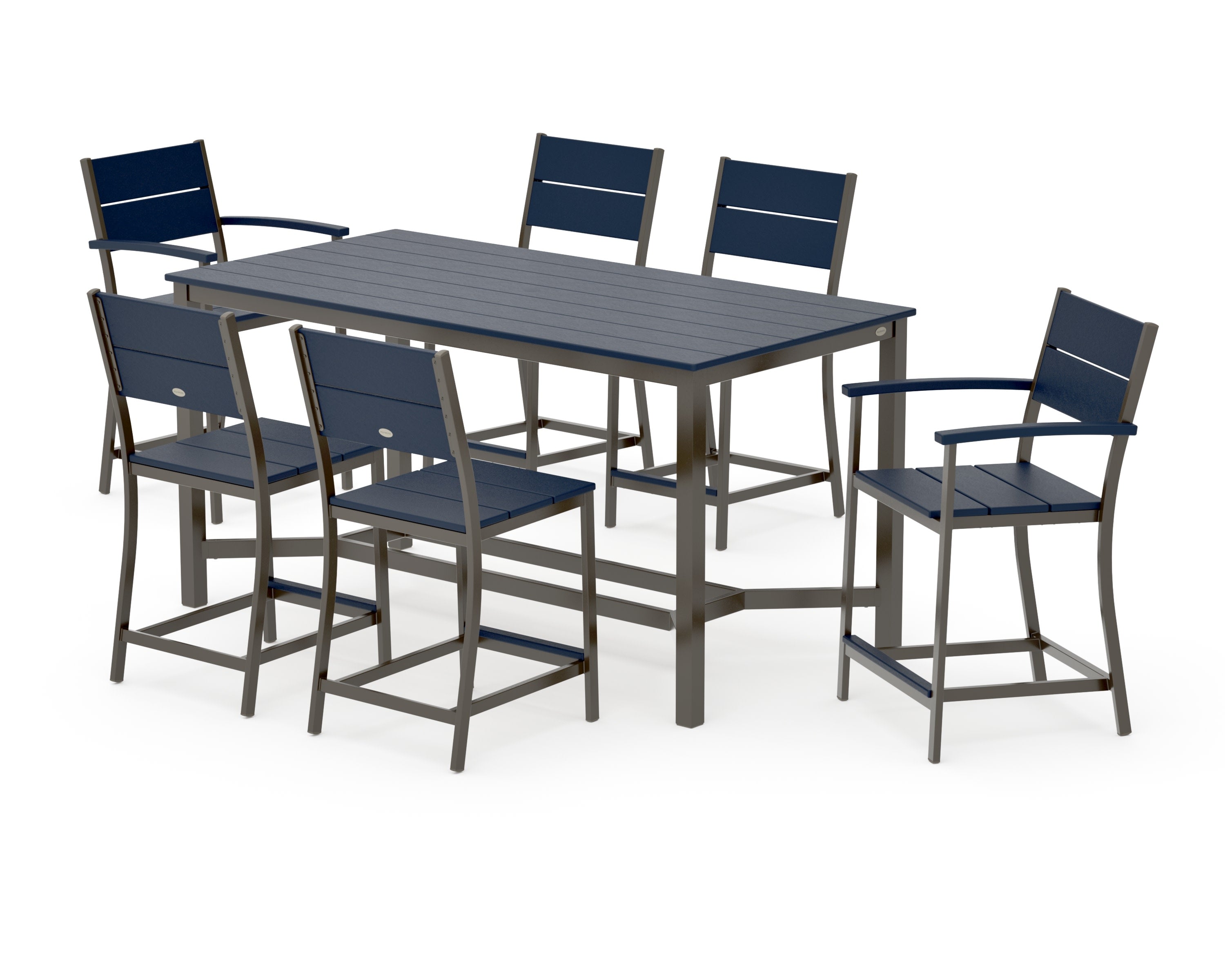 Main Street 7-Piece Counter Set in Bronze / Navy