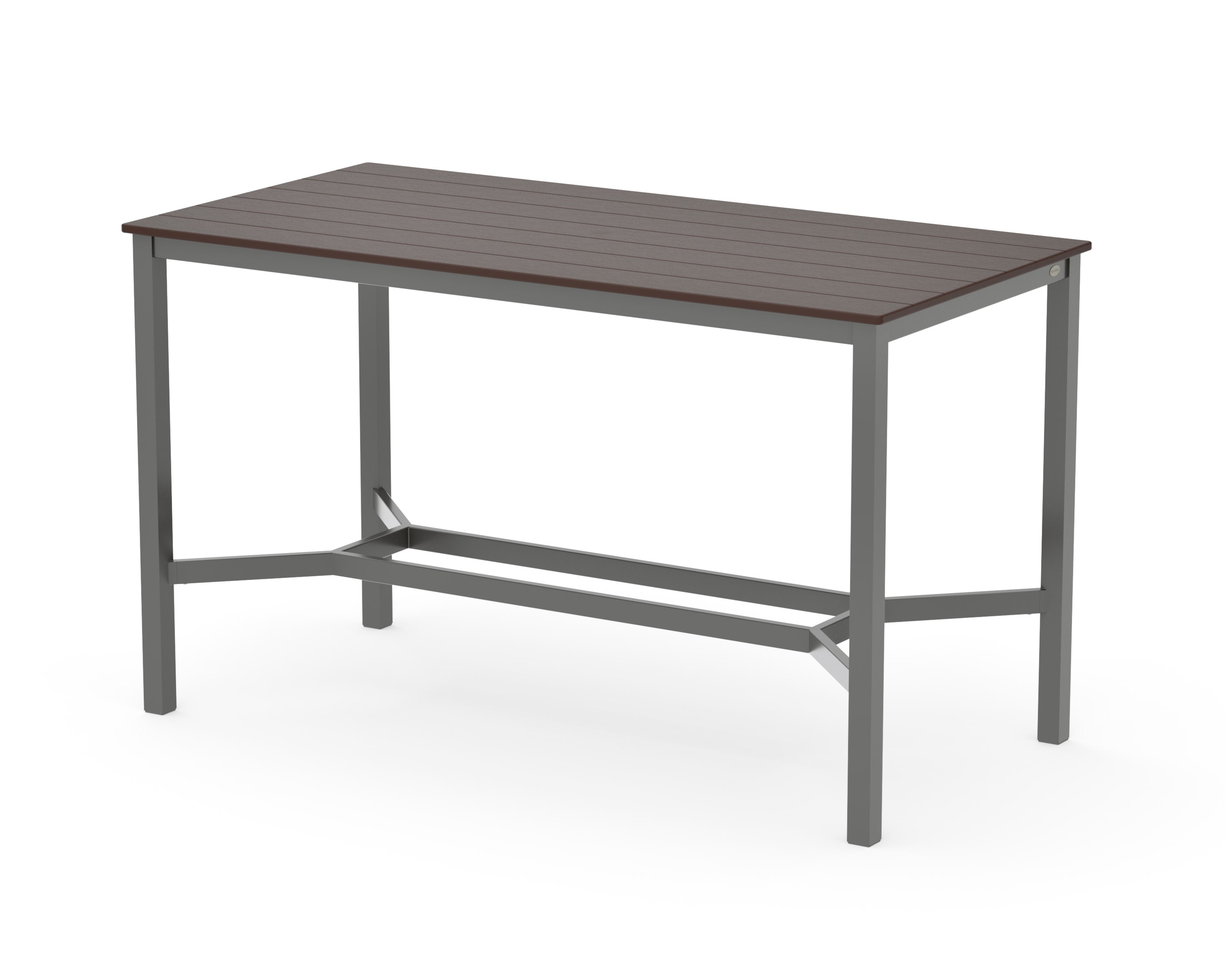 Main Street 36 x 72 Bar Table in Charcoal / Mahogany