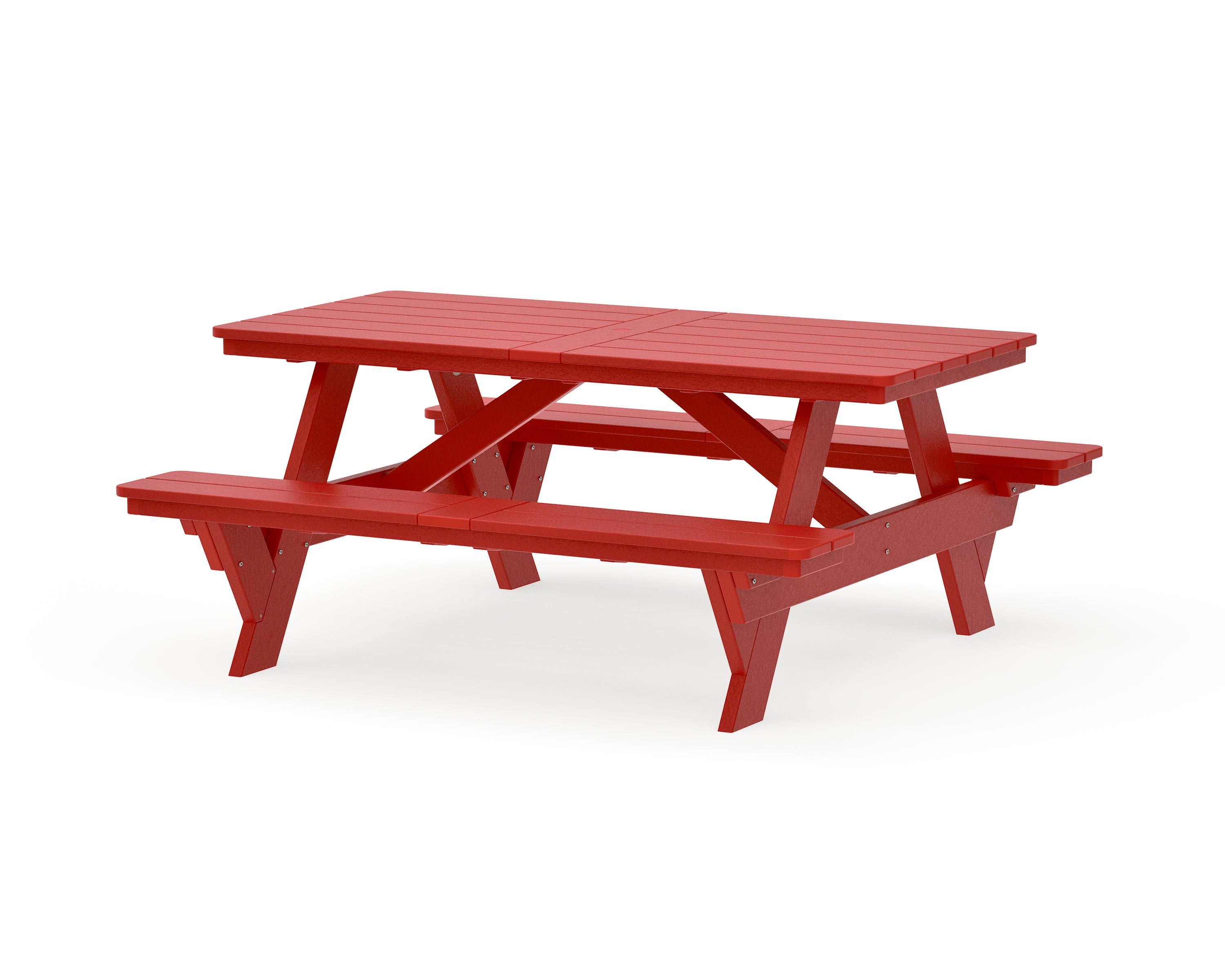 Rockford 72 Picnic Table in Sunset Red