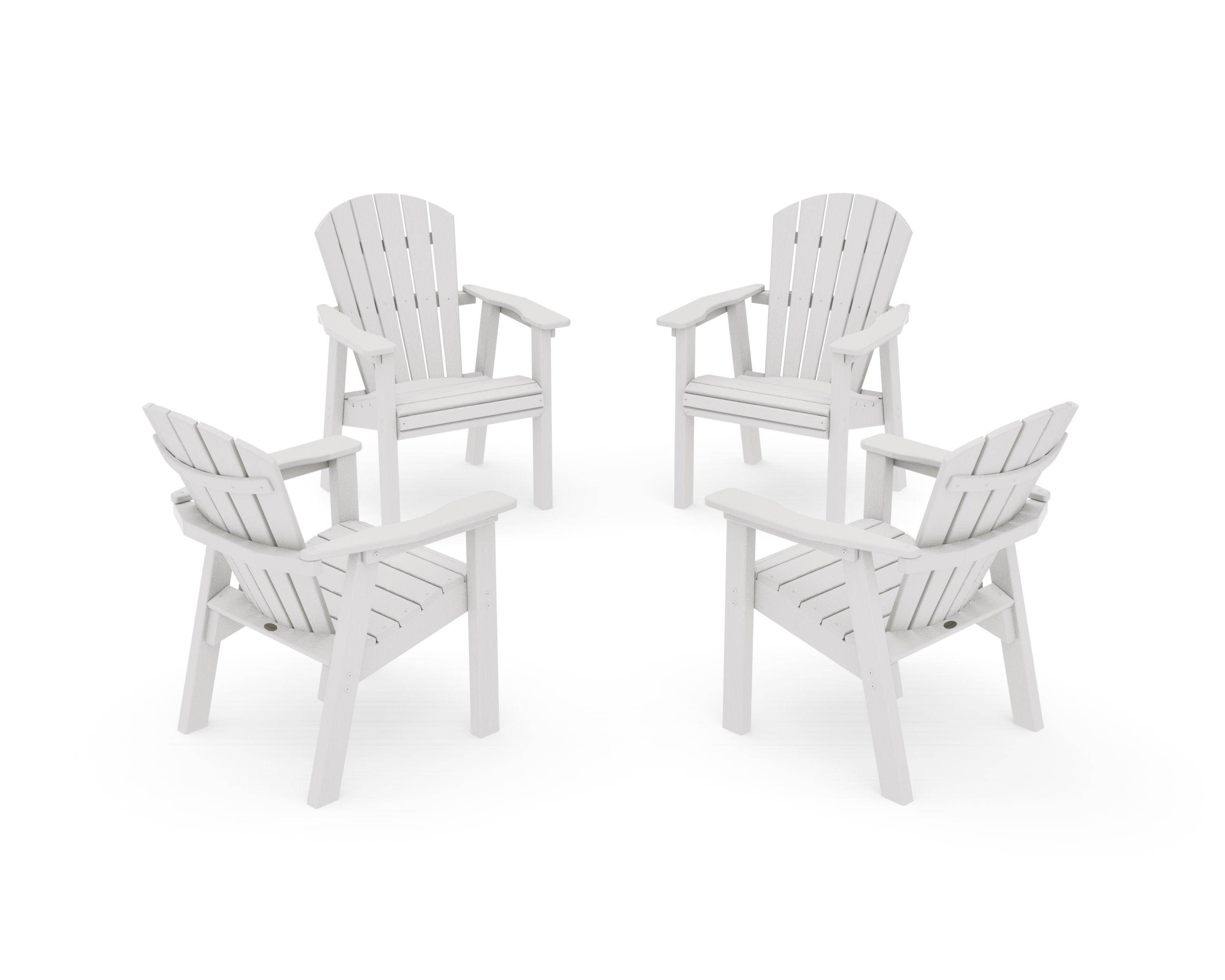 Seashell 4-Piece Upright Adirondack Conversation Set in Vintage White