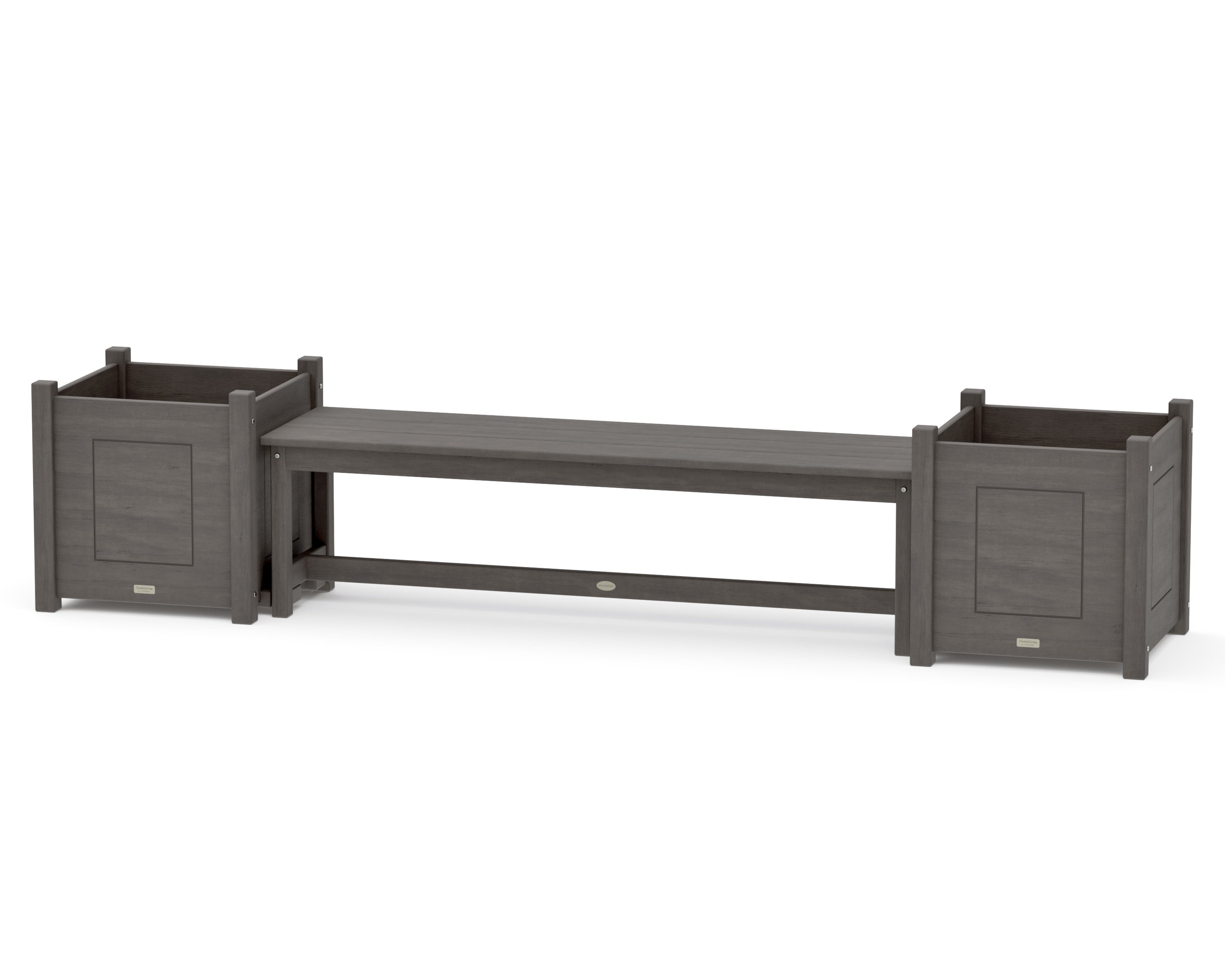 60" Country Living Straight Planter Bench Set - Large in Driftwood