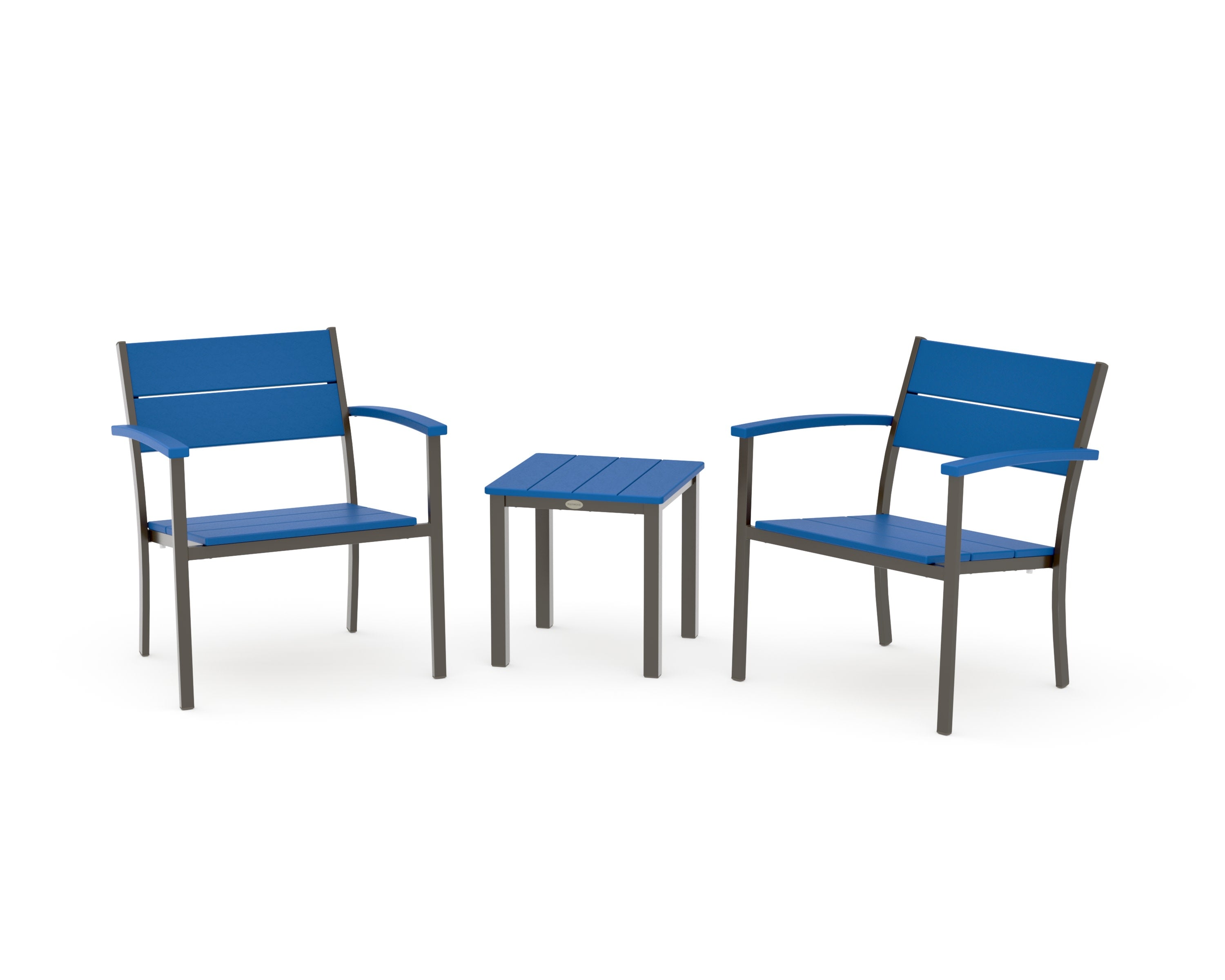 Main Street 3-Piece Lounge Chair Set in Bronze / Pacific Blue