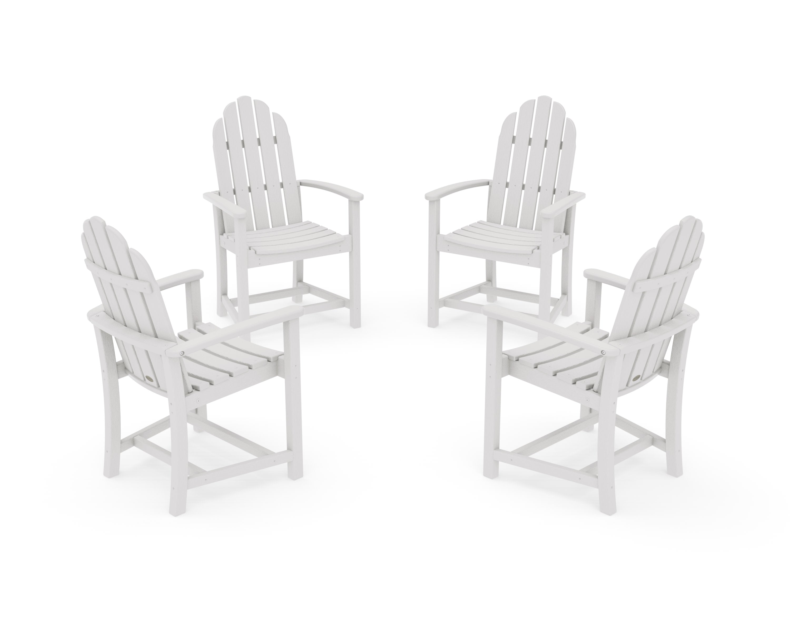 Classic 4-Piece Upright Adirondack Conversation Set in Vintage White