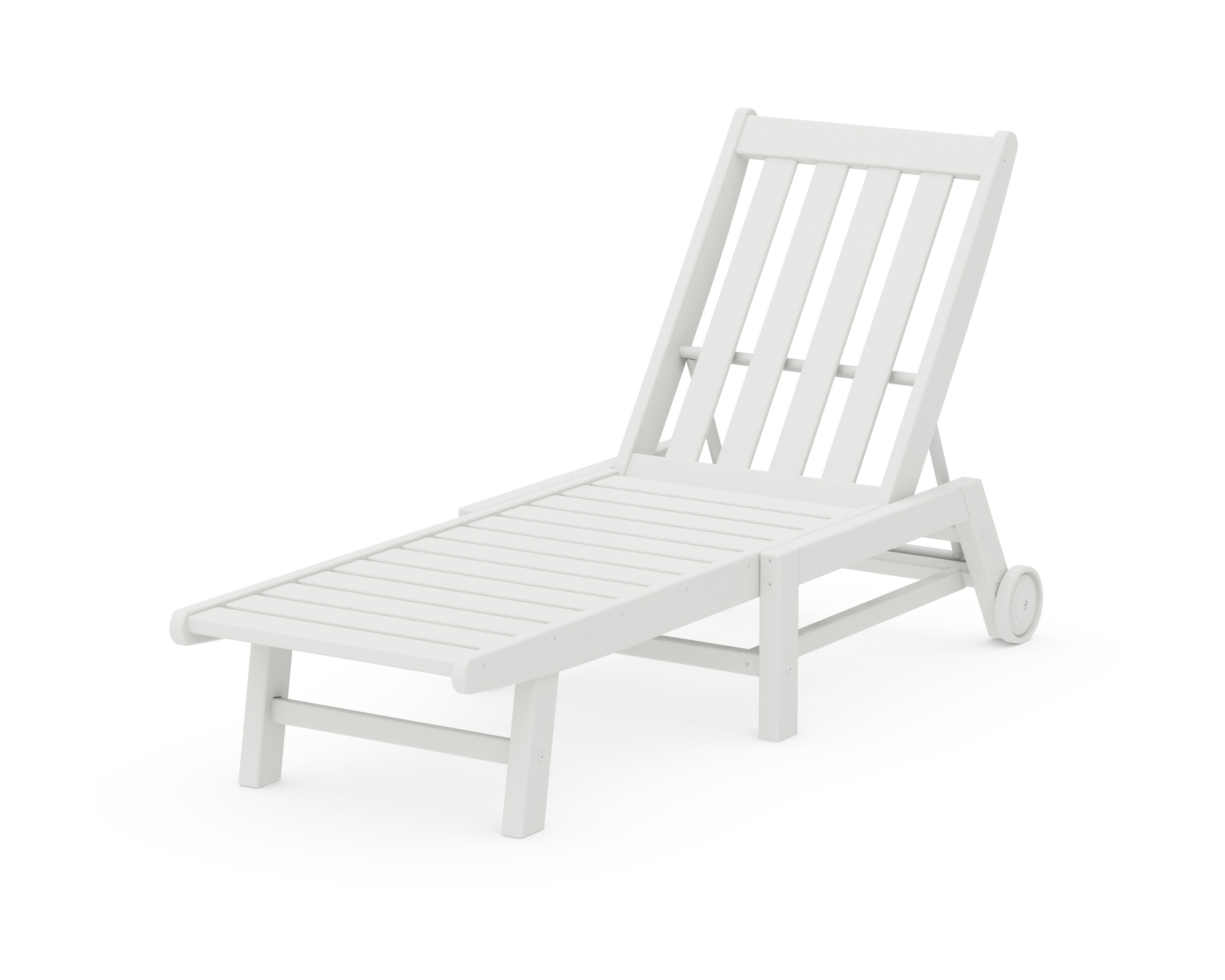 Vineyard Chaise with Wheels in Vintage White