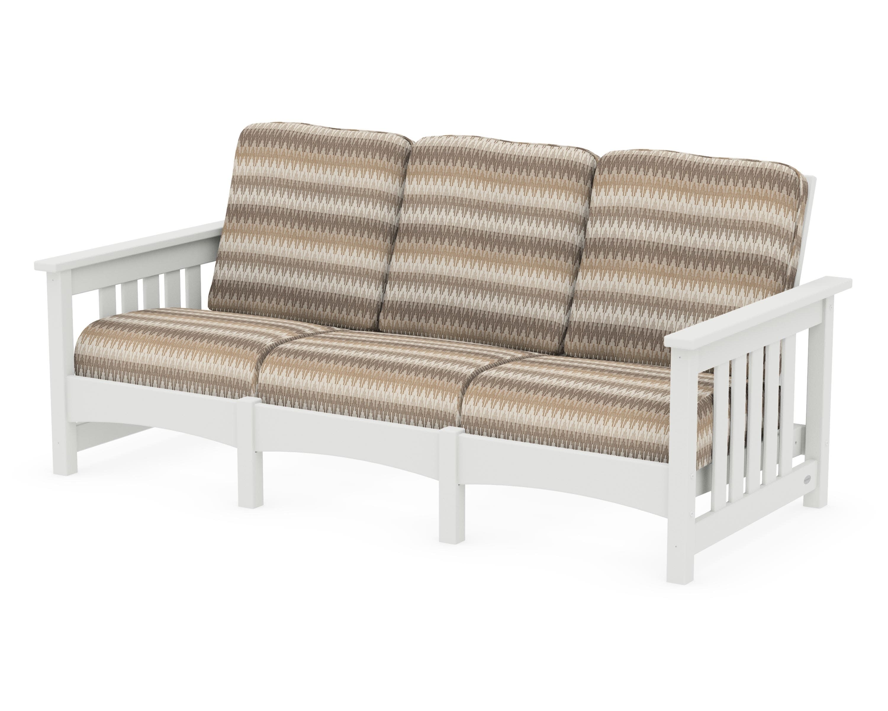 Club Mission Sofa in Vintage White / Valley Dune